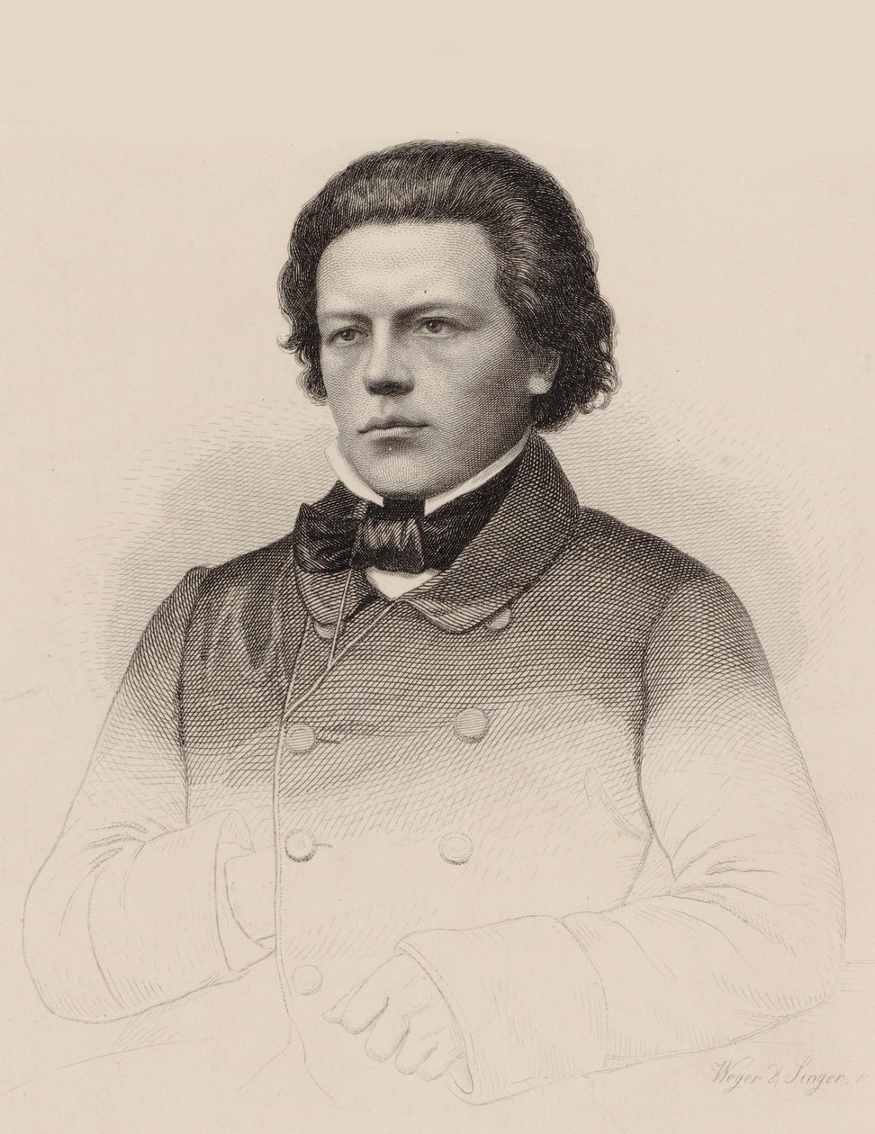 Portrait du compositeur Anton Rubinstein, 1850 - August Weger