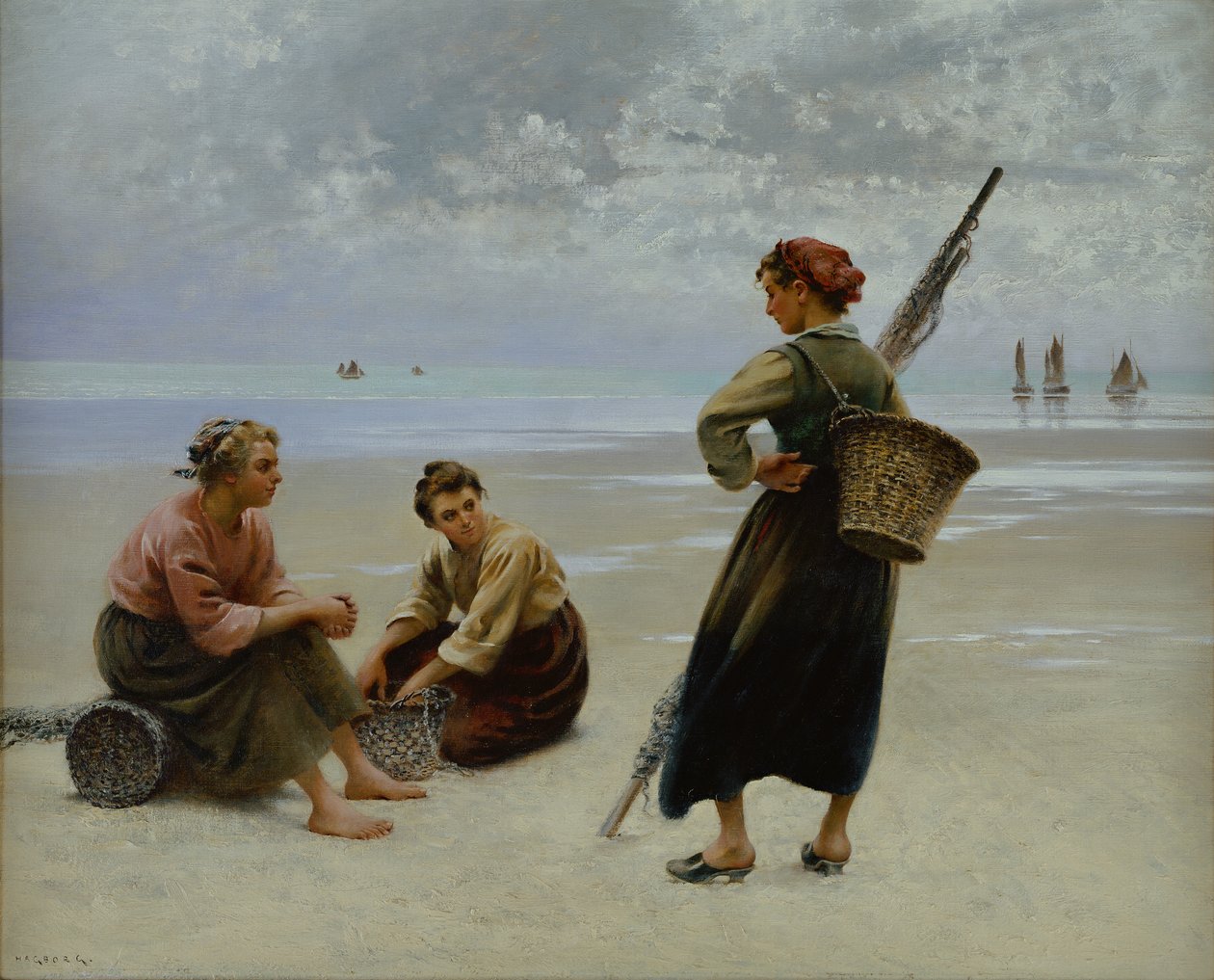 Ramasseurs de Moules, Bretagne - August Wilhelm Nikolaus Hagborg