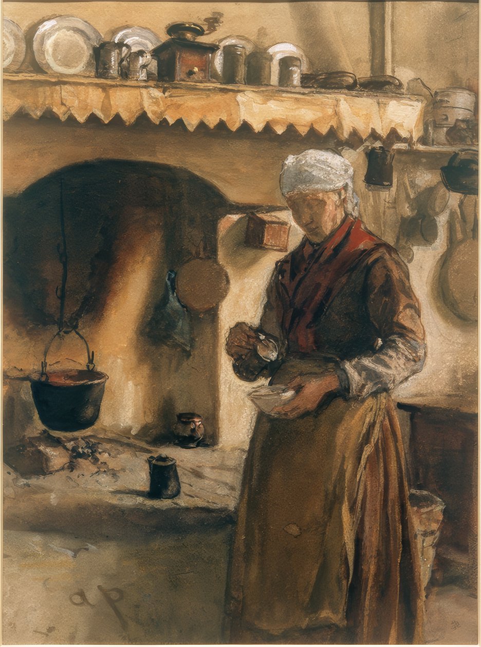 Paysanne italienne au foyer - August von Pettenkofen