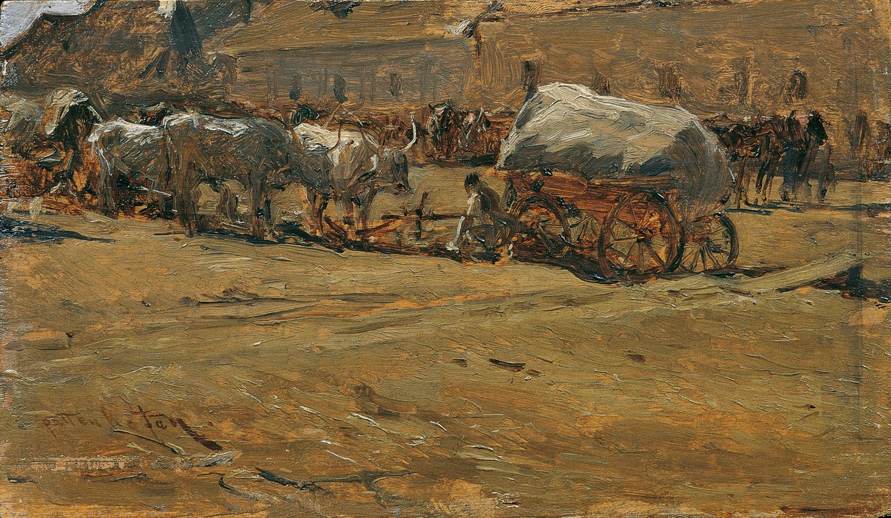 Attelages de bœufs hongrois - August von Pettenkofen