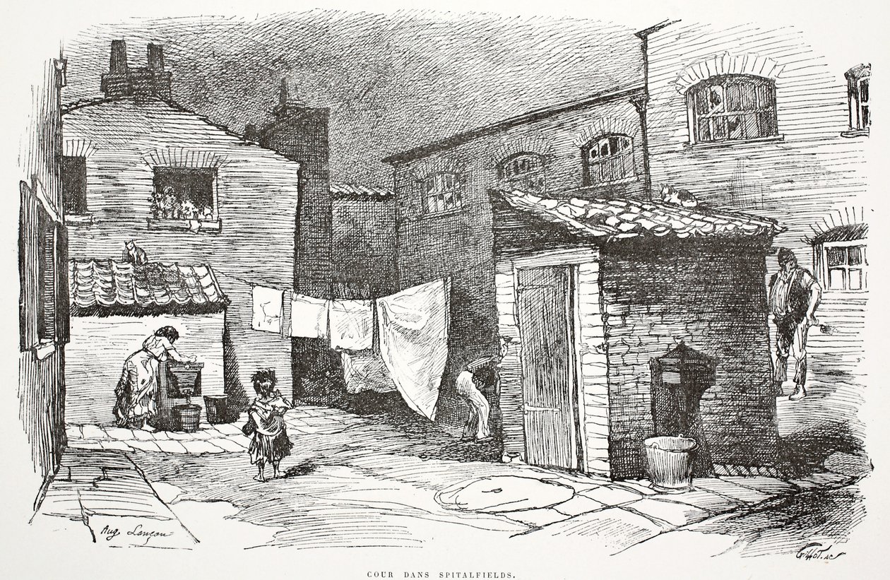 Cour dans Spitalfields, illustration de 