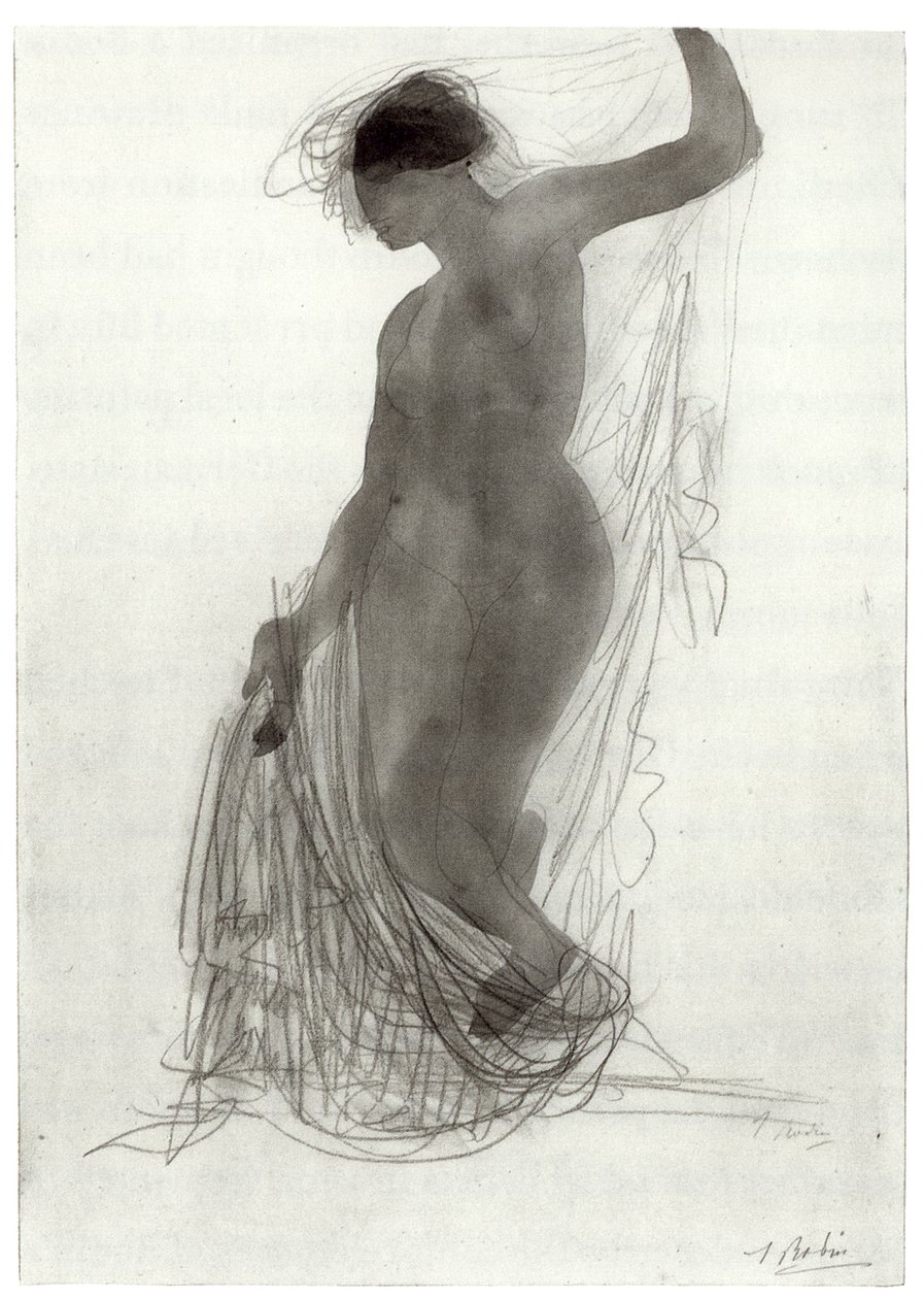Nu avec draperies - Auguste Rodin