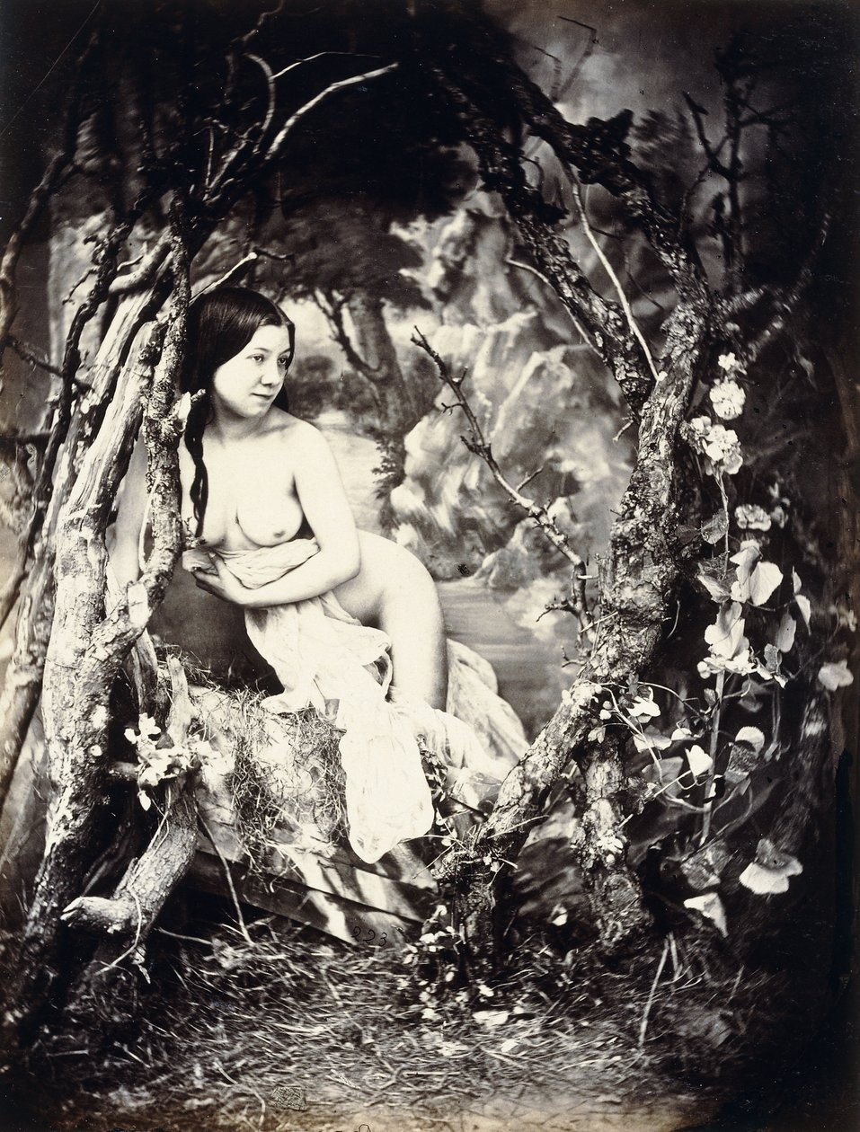 Une femme semi-nue parmi les arbres, vers 1850s-1860s - Auguste Belloc