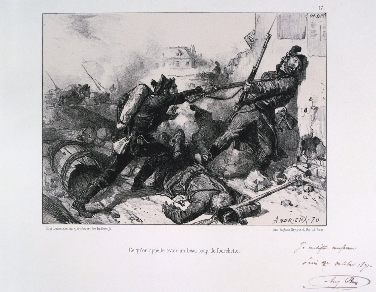 Combat au corps à corps, Siège de Paris, Guerre franco-prussienne, 1870 1871 - Auguste Bry