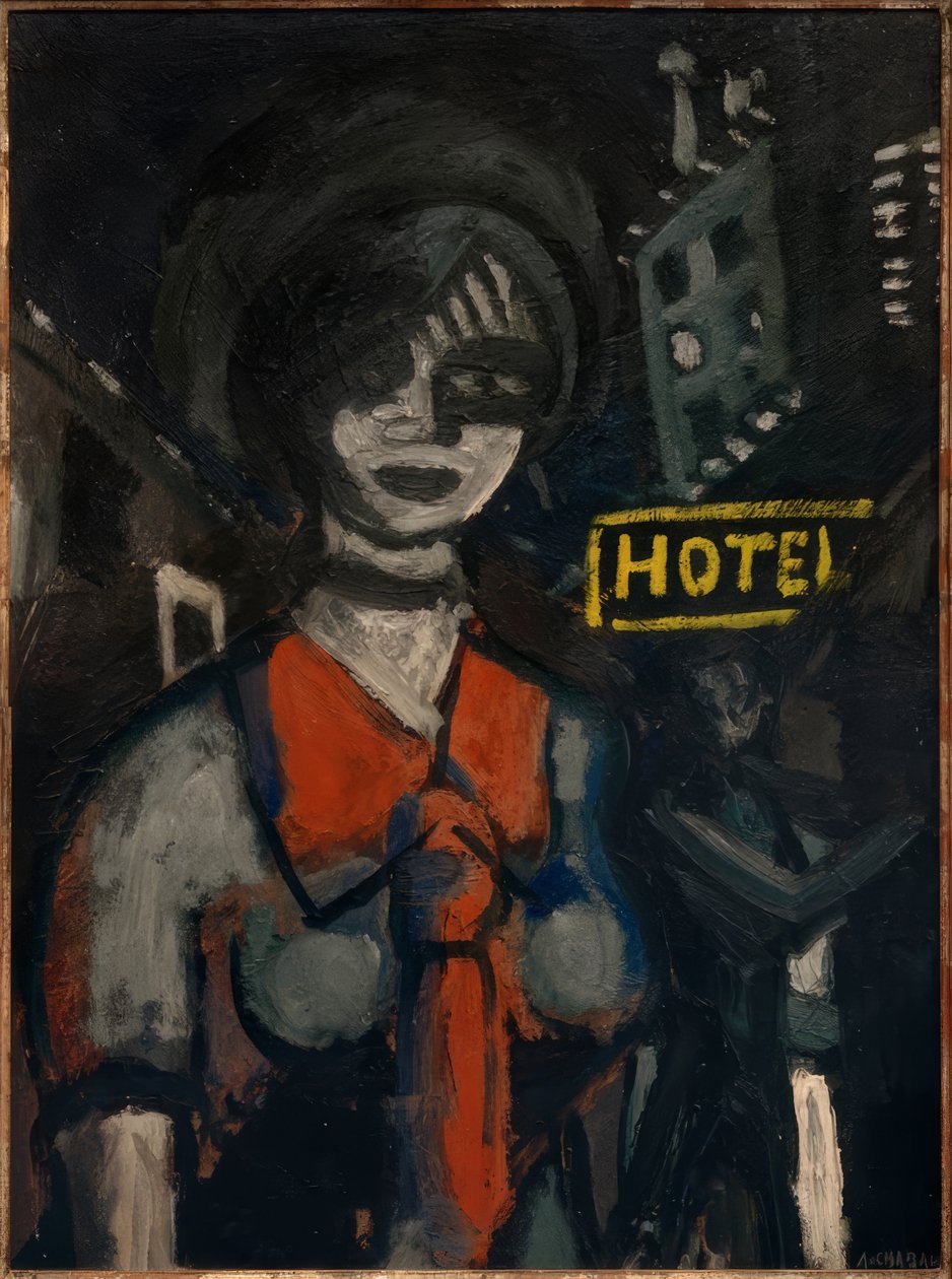 Fille avec une cravate rouge - Auguste Chabaud