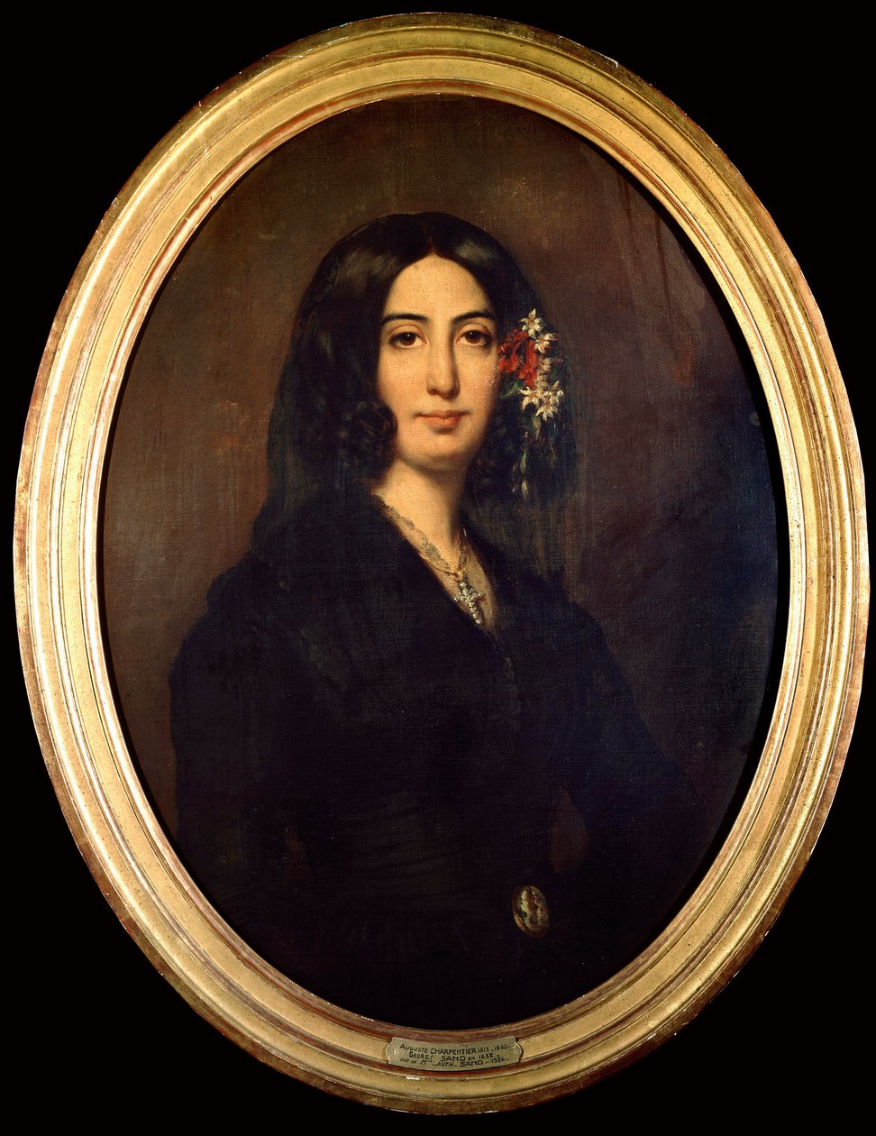 Portrait de George Sand (Aurore Dupin, Baronne Dudevant) (1804-1876) en 1832. - Auguste Charpentier