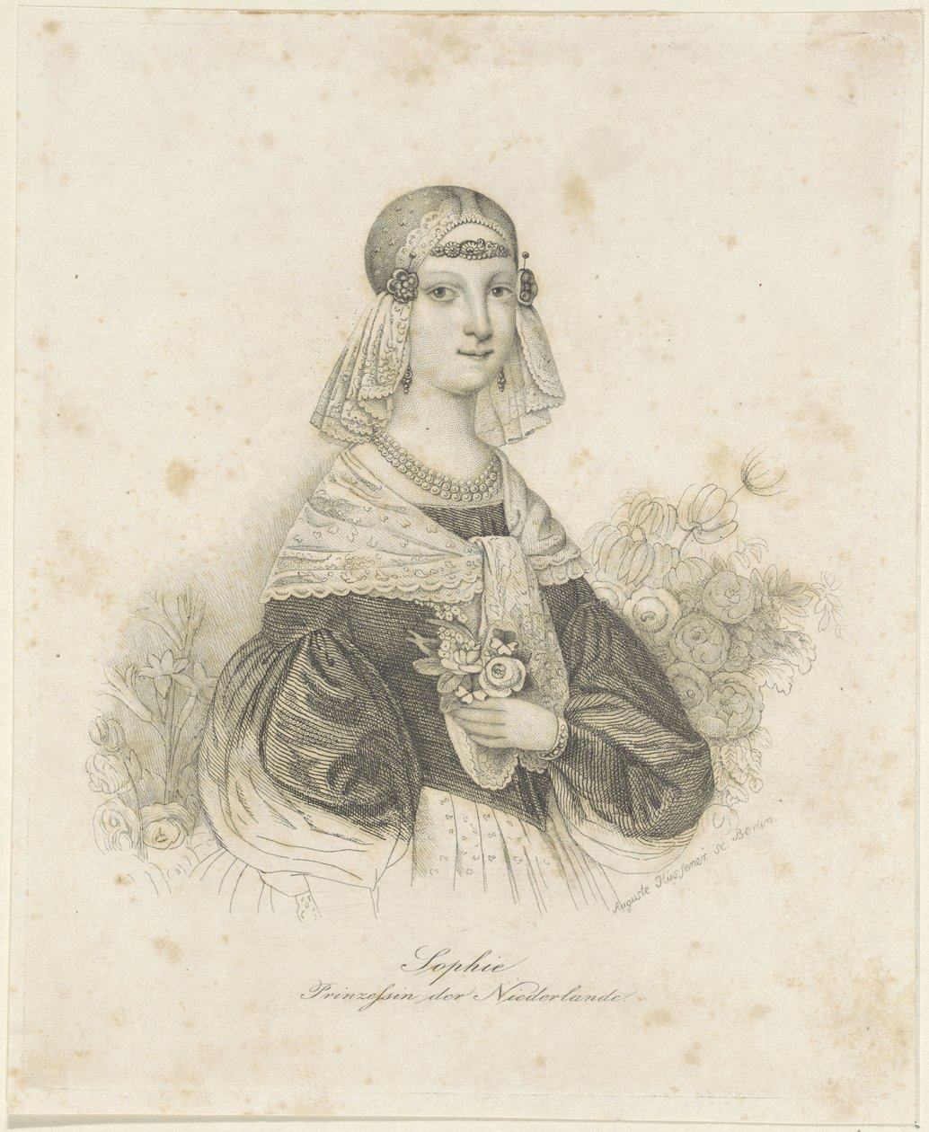 Portrait de Sophie, princesse des Pays-Bas - Auguste Hüssener