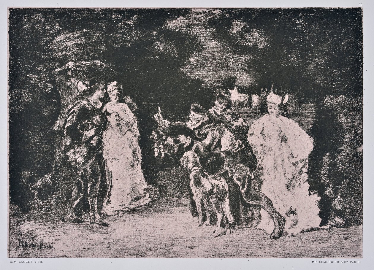 Le prix de la danse (dessin) - Auguste Lauzet