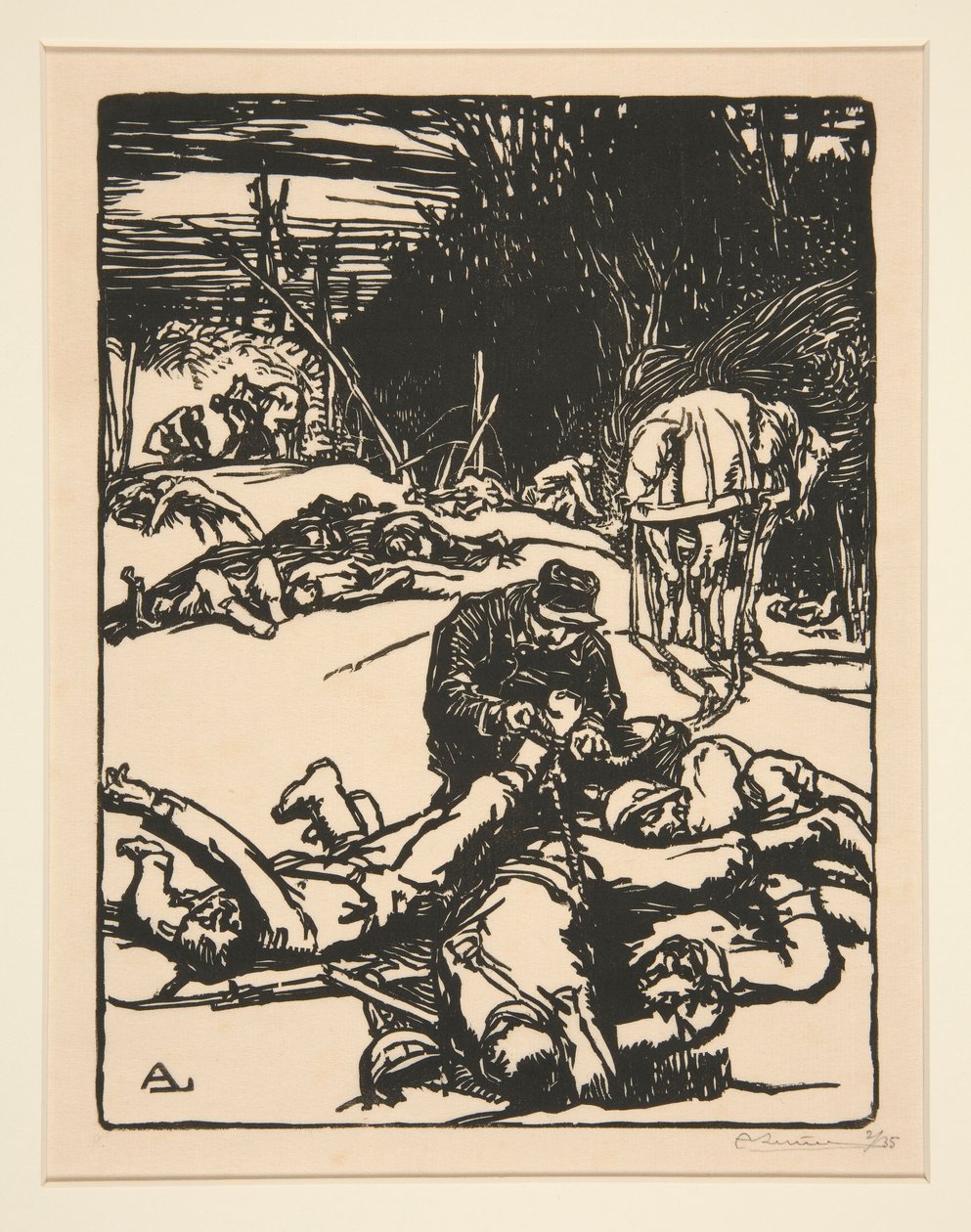Après le combat, de La Guerre de 1914, première série, no.14 - Auguste Lepere