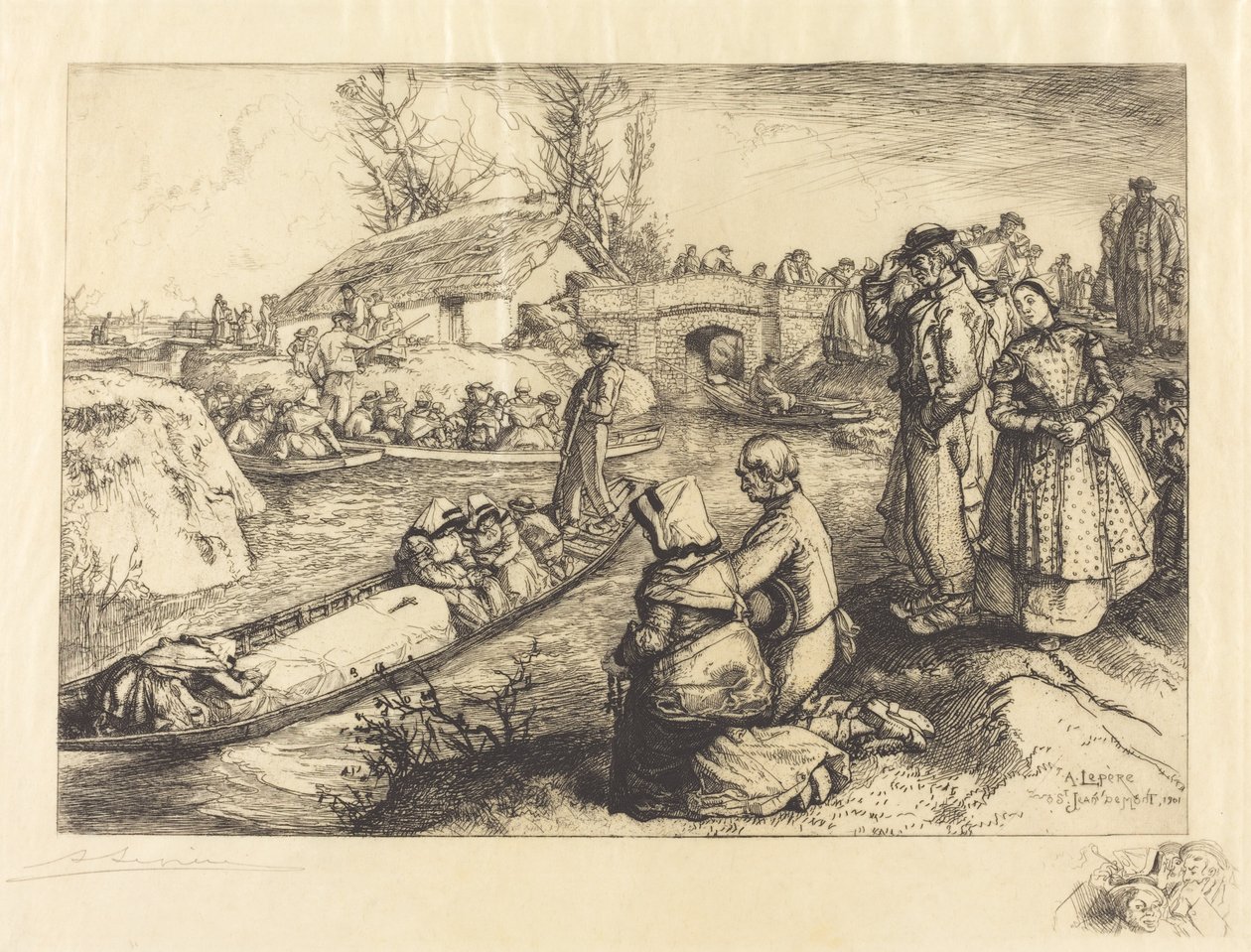 Enterrement dans le marais vendéen, 1901 - Auguste Lepere