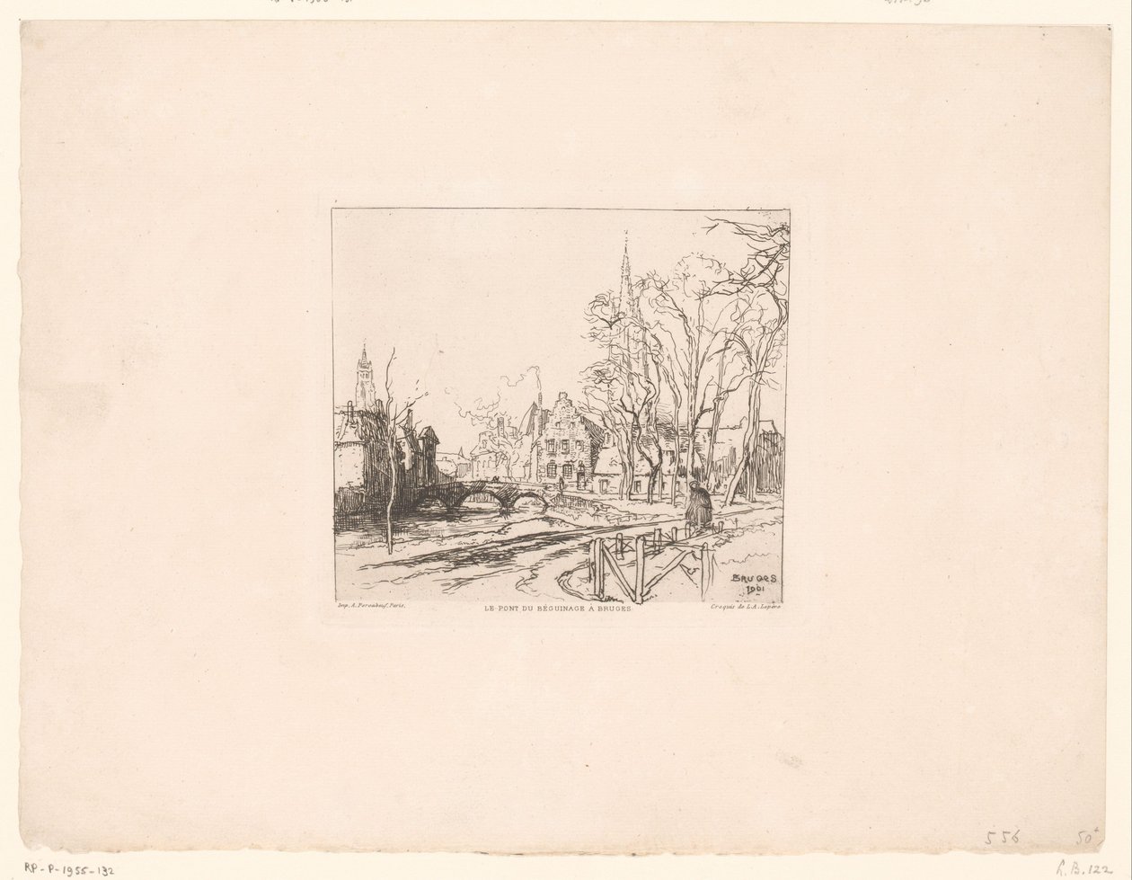 Vue du pont du Béguinage à Bruges - Auguste Lepere