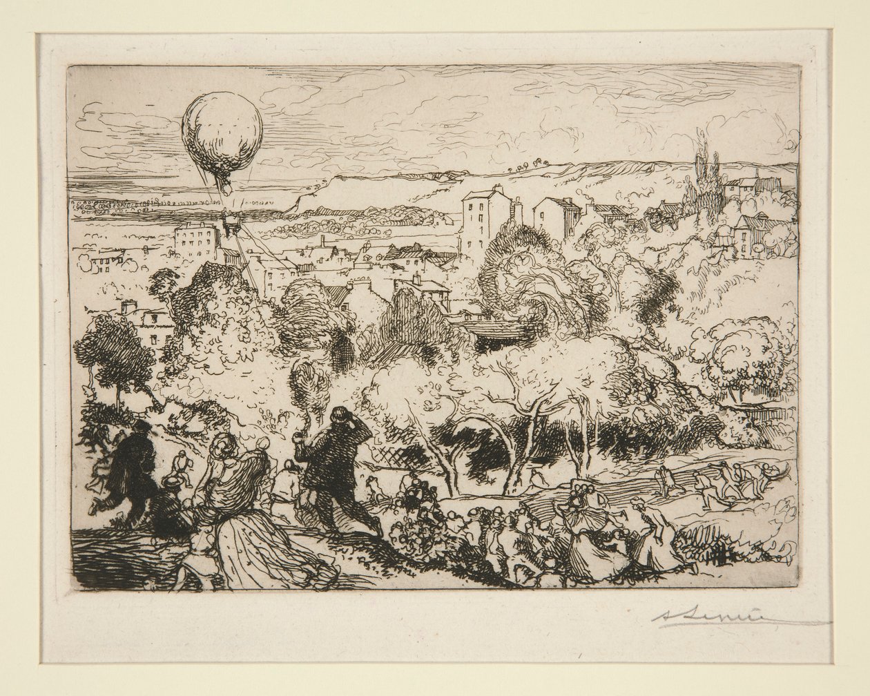 Le ballon qui tombe, au Pré-Saint-Gervais - Auguste Lepere