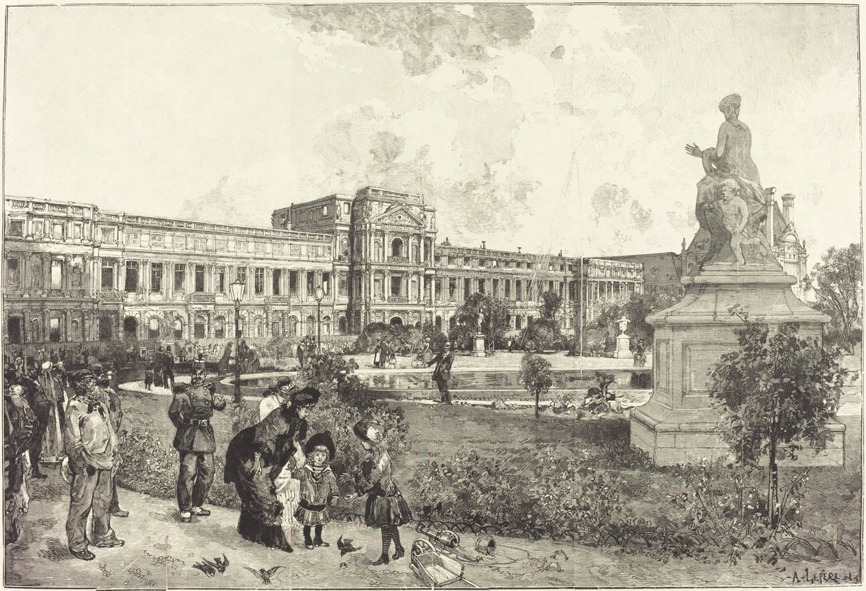 Les ruines du Palais des Tuileries avant leur démolition - Auguste Lepere