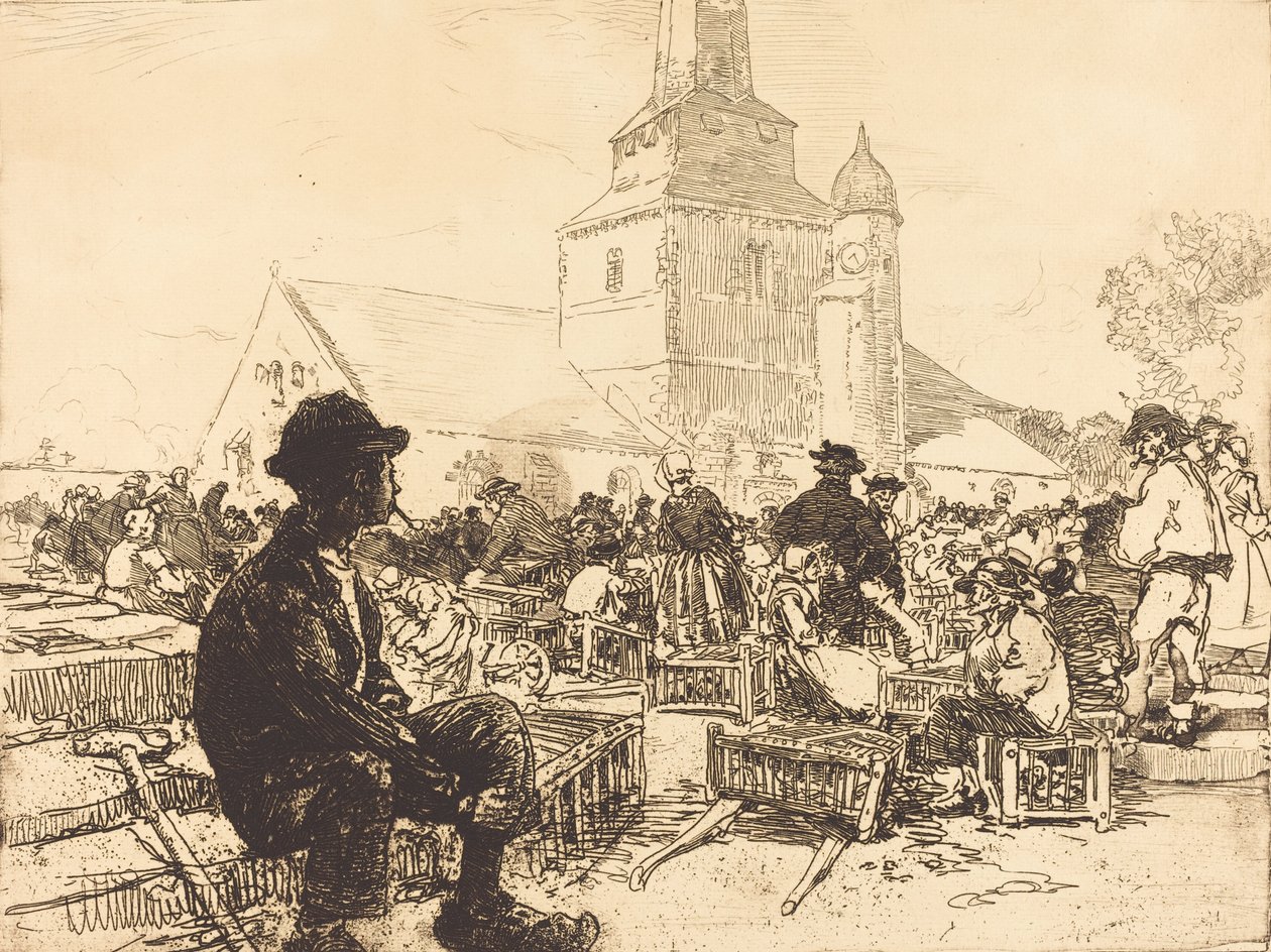Marché à la volaille à St.-Jean-de-Mont, 1892 - Auguste Lepere