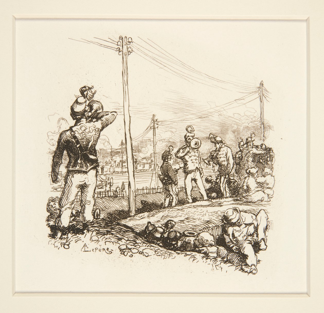 Soldats avec clairons - Auguste Lepere