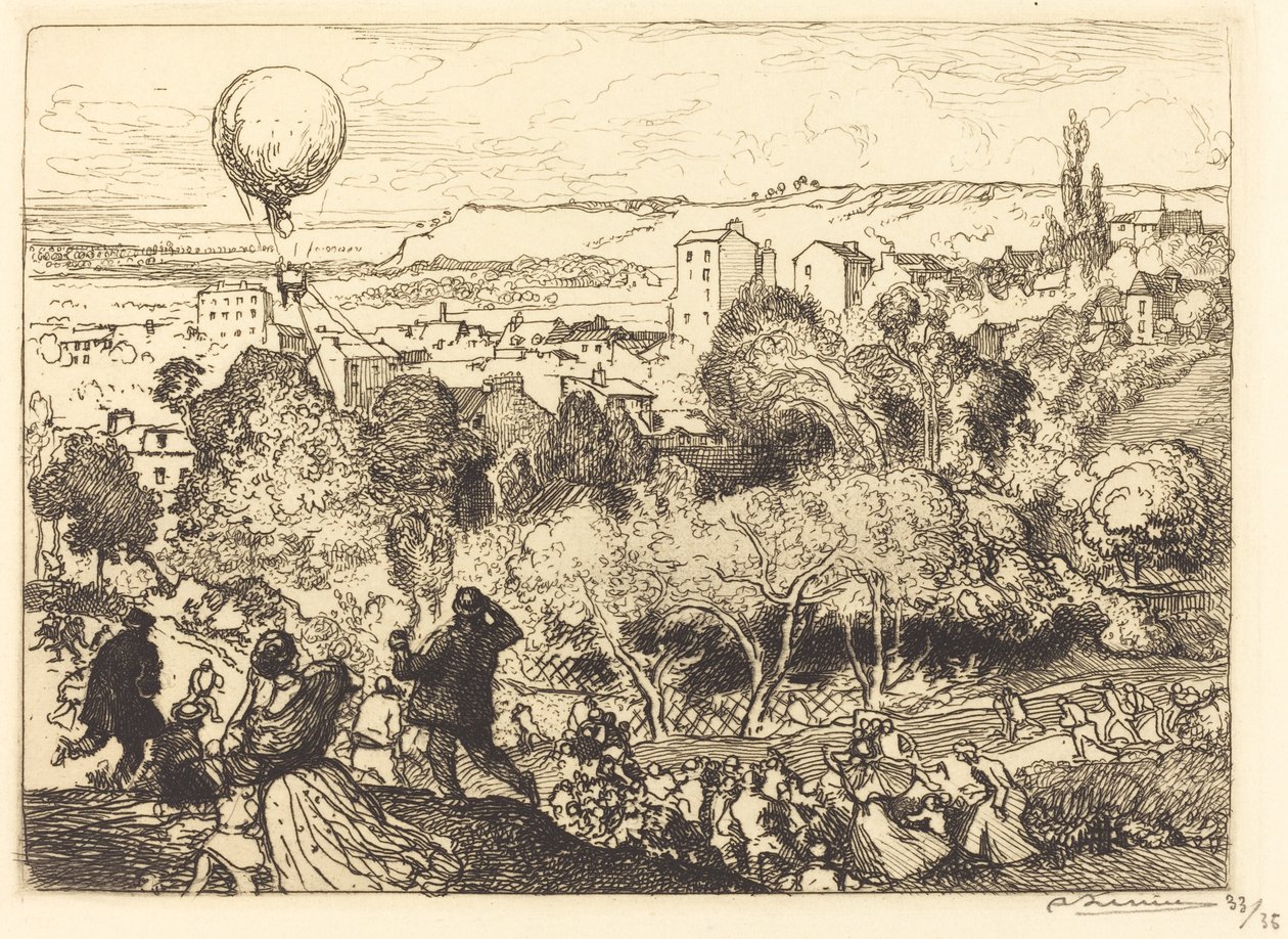 Le ballon qui tombe, au Pré-Saint-Gervais - Auguste Lepere