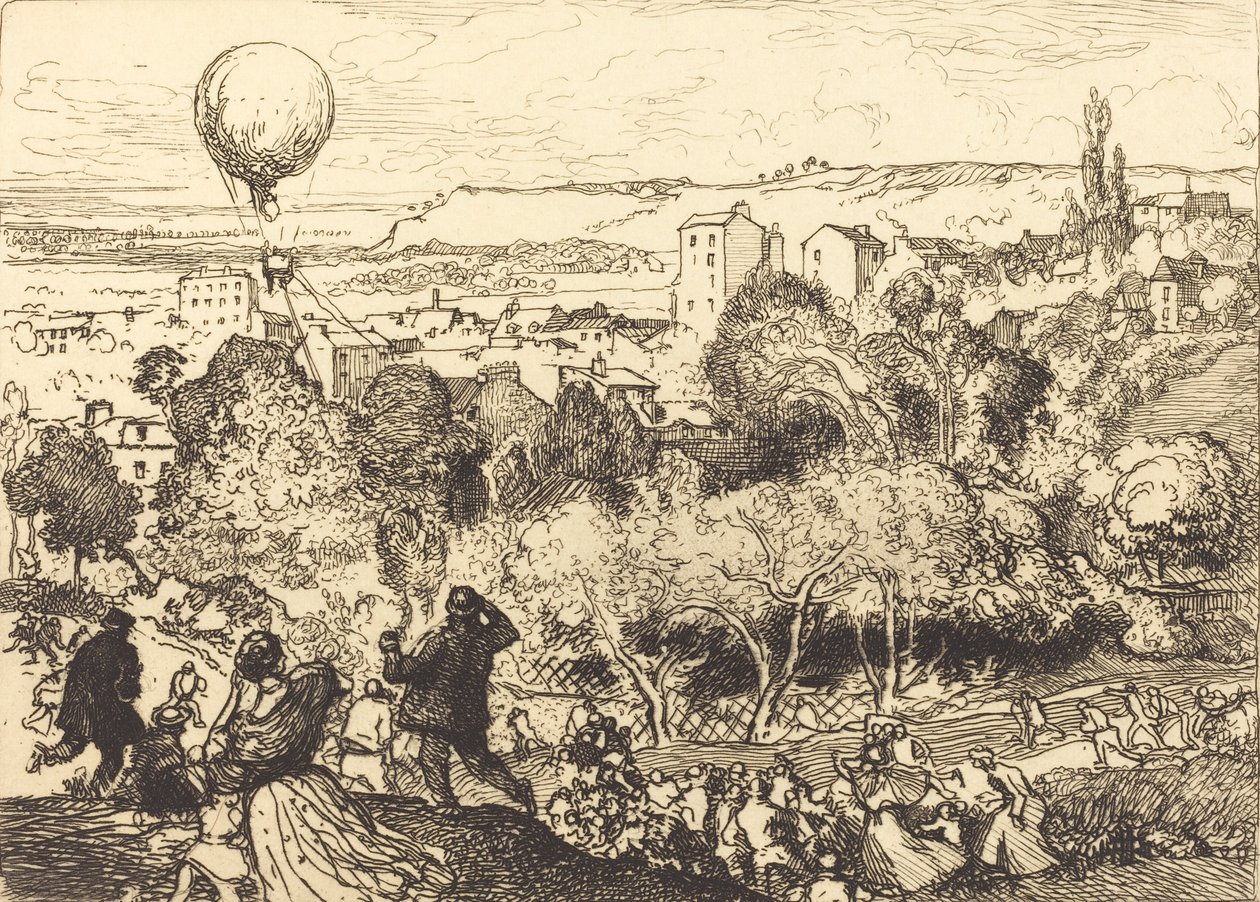 Le ballon qui tombe, au Pré-Saint-Gervais, 1910 - Auguste Lepere