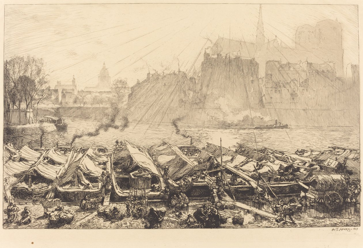Le grand marché aux pommes - Auguste Lepere