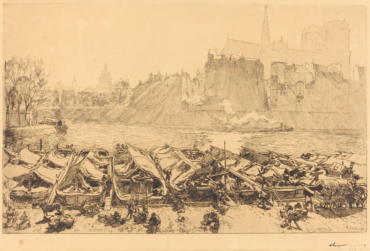 Le grand marché aux pommes - Auguste Lepere
