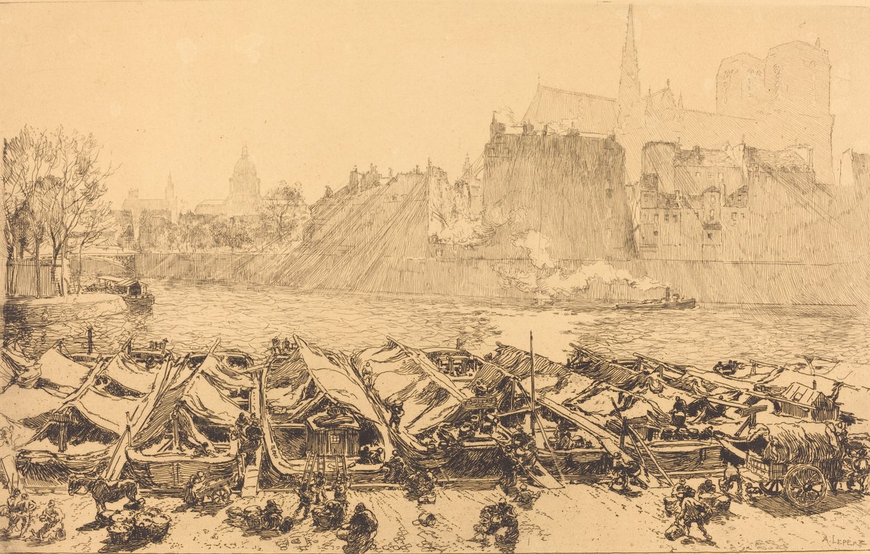Le grand marché aux pommes - Auguste Lepere