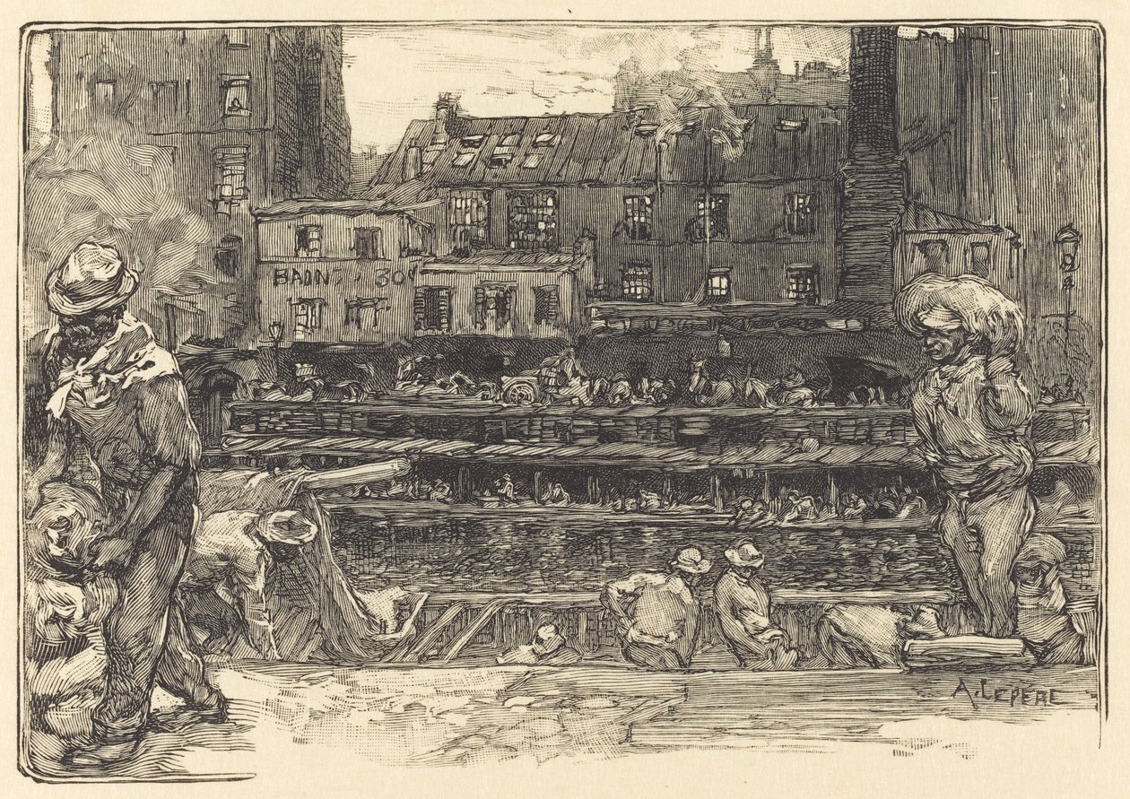 Déchargement, Canal Saint-Martin - Auguste Lepere