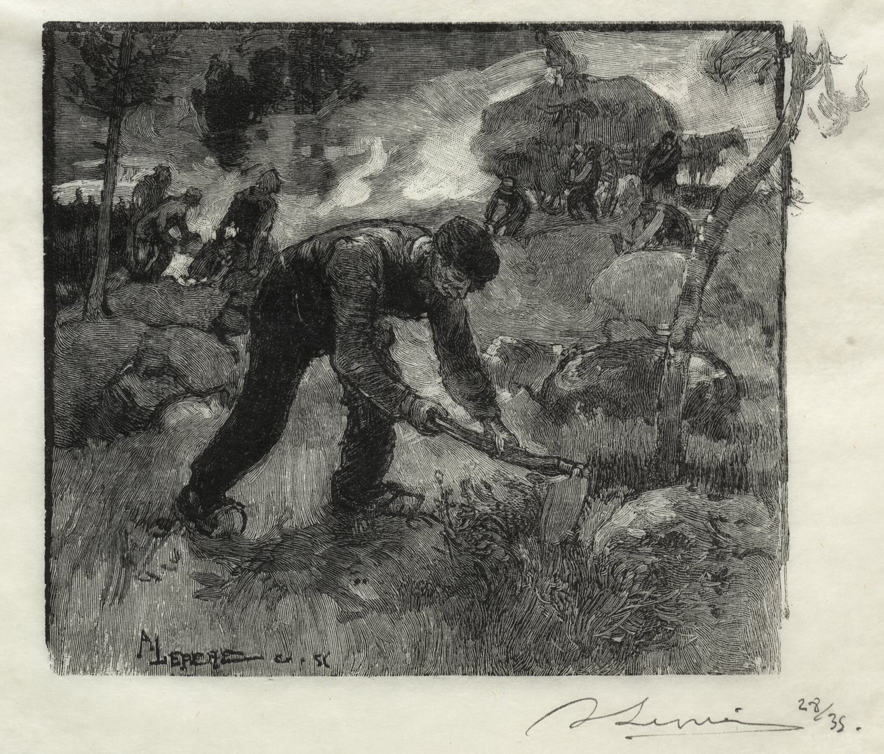 Arracheurs de bruyères - Auguste Louis Lepère