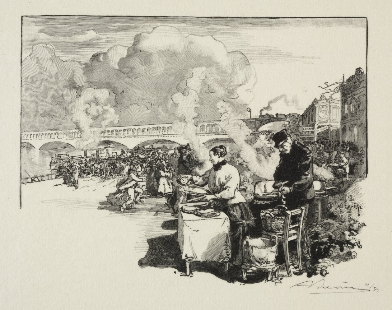 Débarcadère des bateaux-omnibus - Auguste Louis Lepère