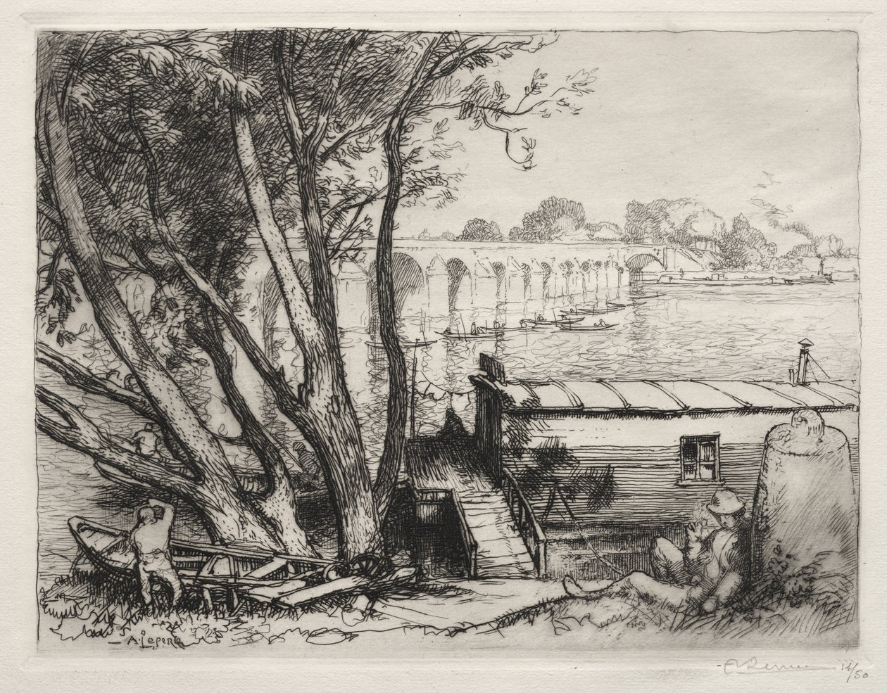 Le Pont de Poissy - Auguste Louis Lepère