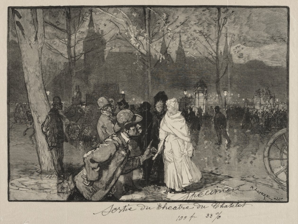 Sortie du Théâtre du Châtelet - Auguste Louis Lepère