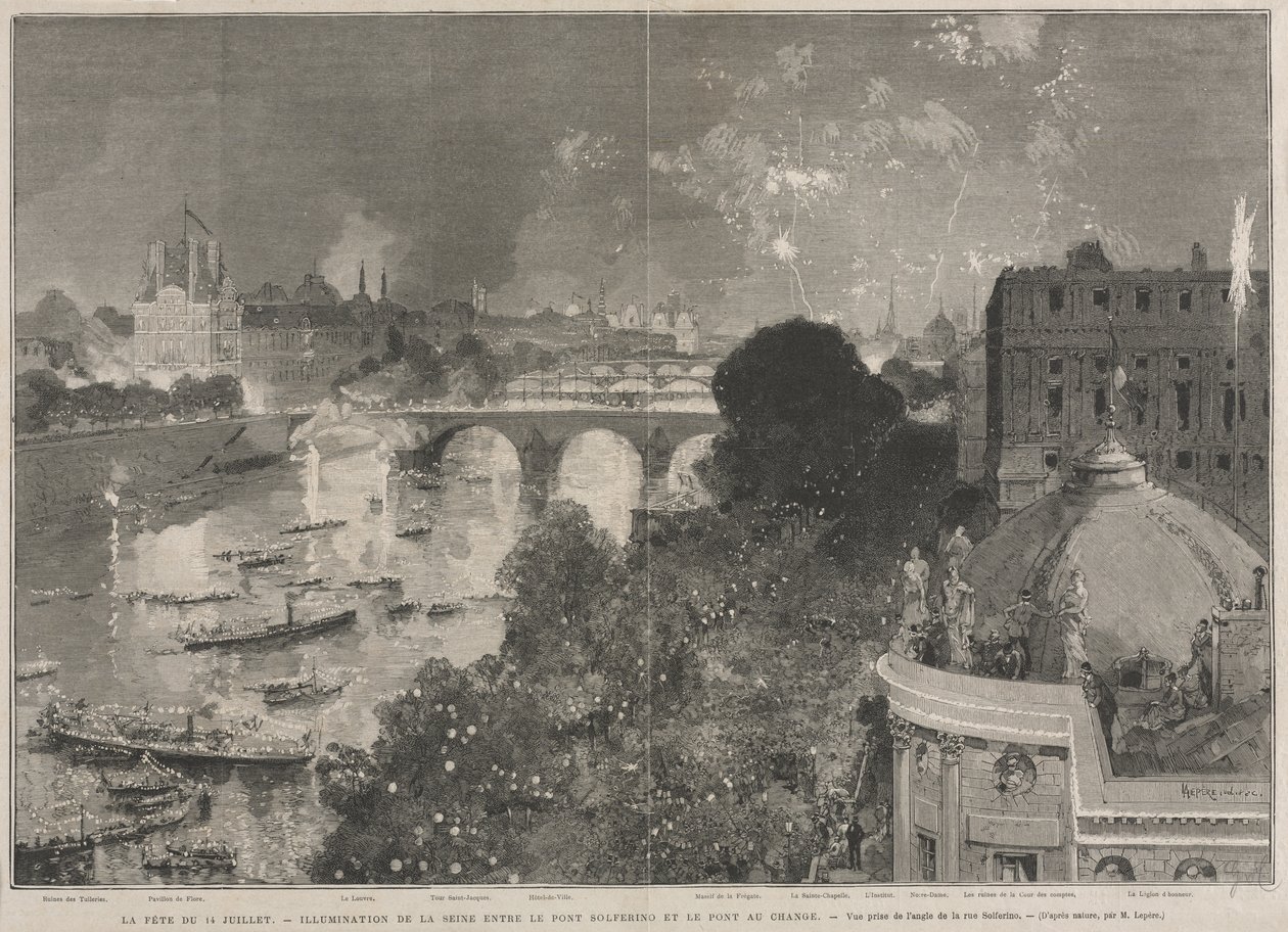 La fête du 14 juillet, illumination de la Place de la République (d