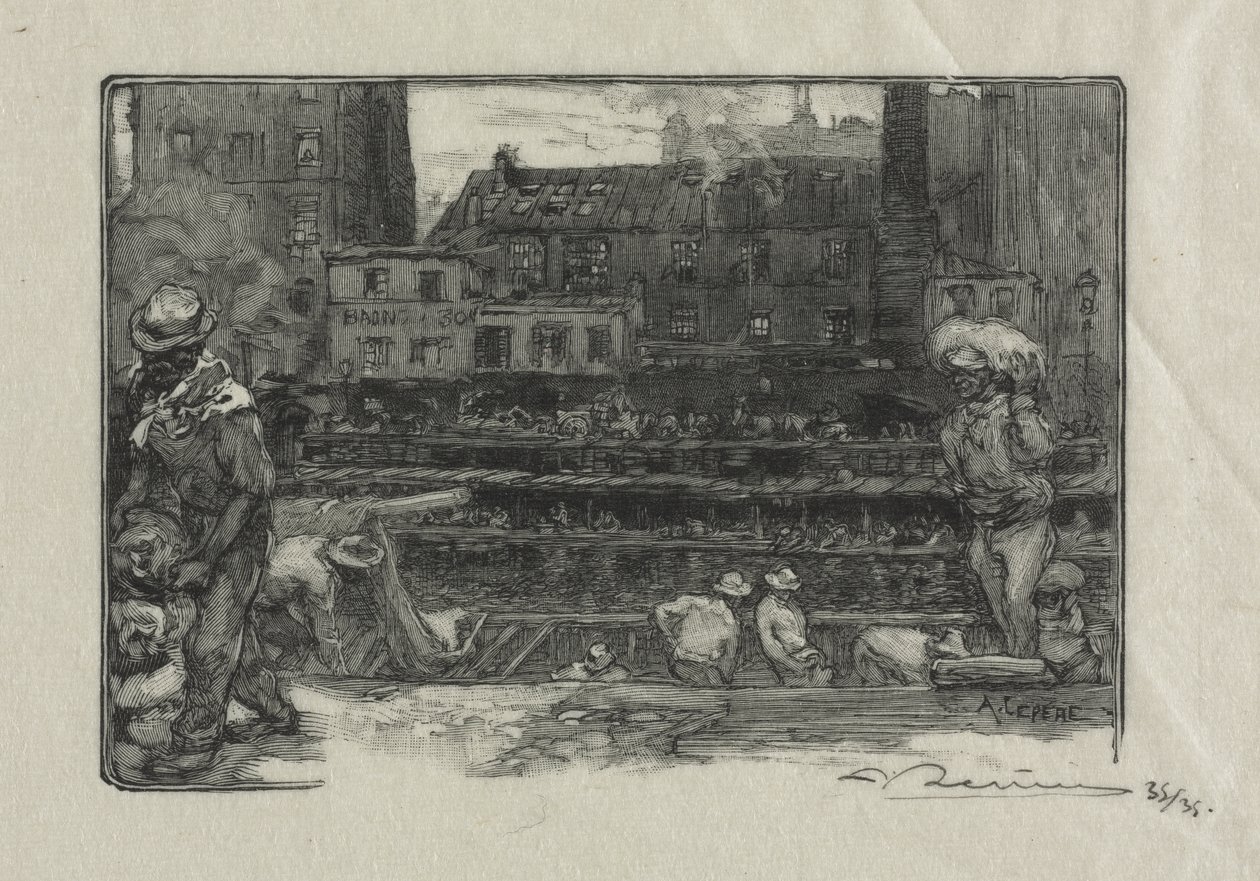 Déchargeurs de plâtre (Canal Saint-Martin) - Auguste Louis Lepère