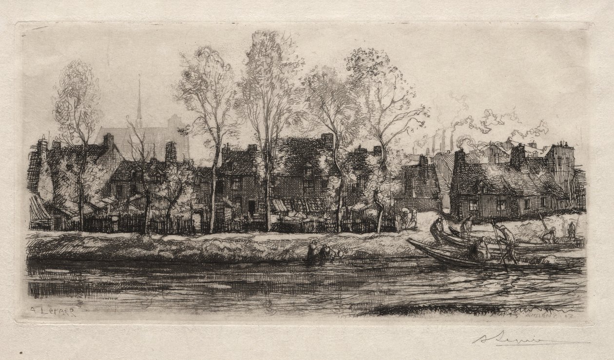 Amiens, les Rives de la Somme, 1907 - Auguste Louis Lepère