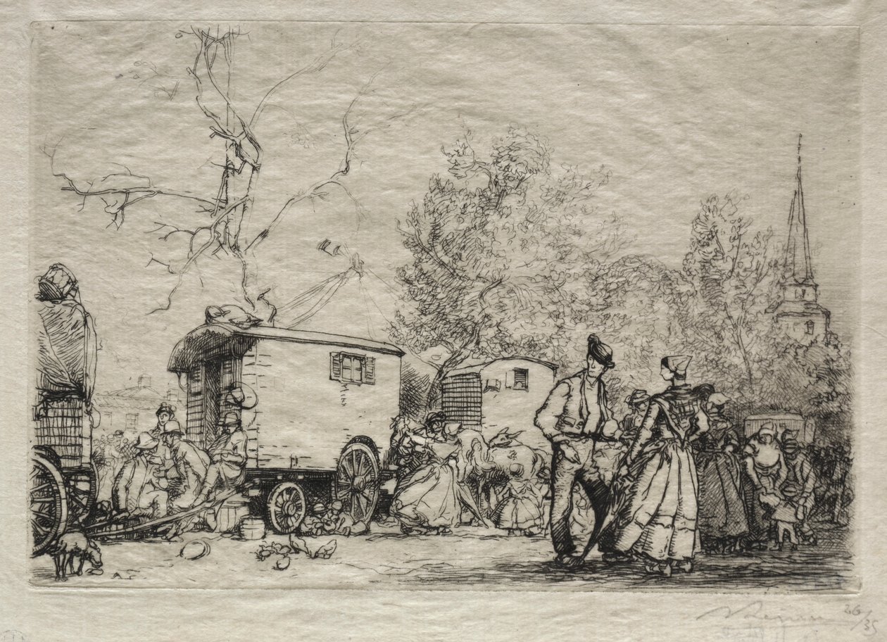 À la foire de Saint-Jean-de-Mont, 1906 - Auguste Louis Lepère