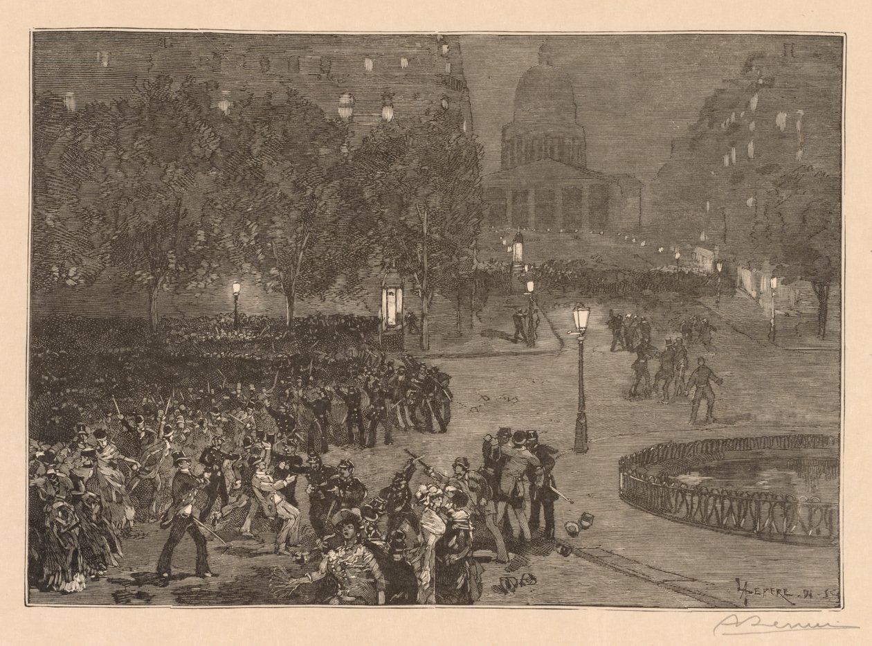 Bois du Monde : Les troubles du quartier Latin, 1882 - Auguste Louis Lepère