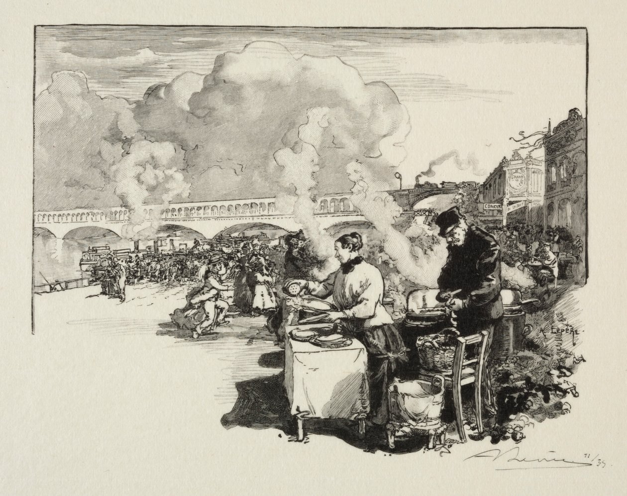 Débarcadère des bateaux-omnibus - Auguste Louis Lepère