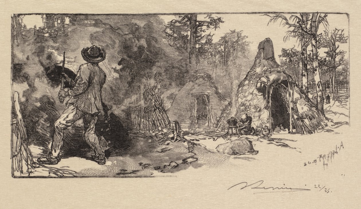 Forêt de Fontainebleau: Les Charbonniers - Auguste Louis Lepère