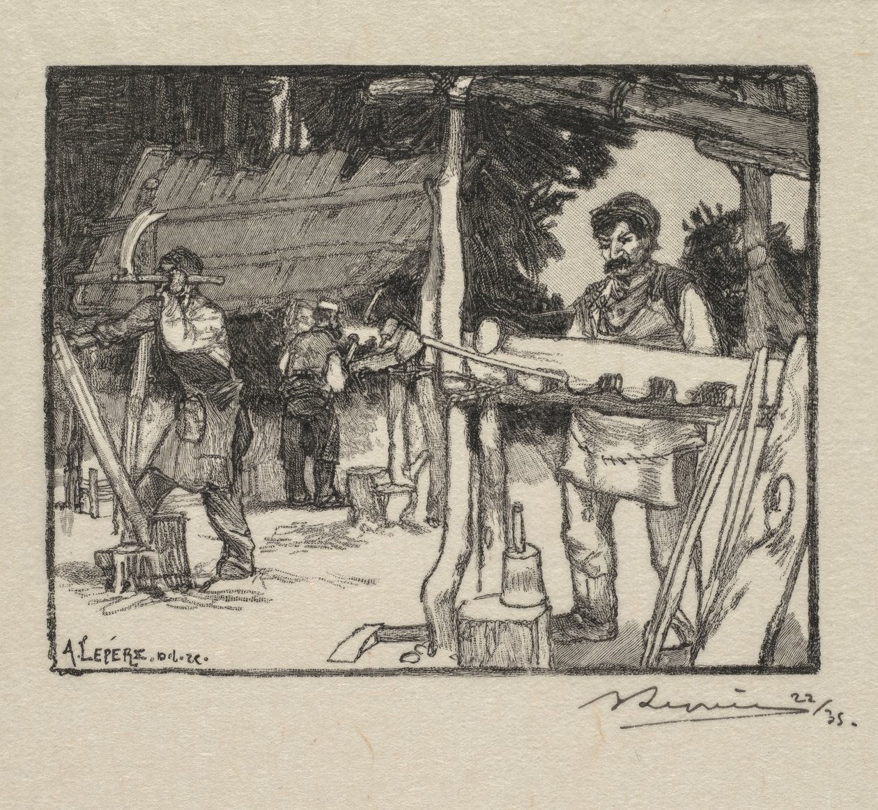 Forêt de Fontainebleau : Fabricant de lattes - Auguste Louis Lepère