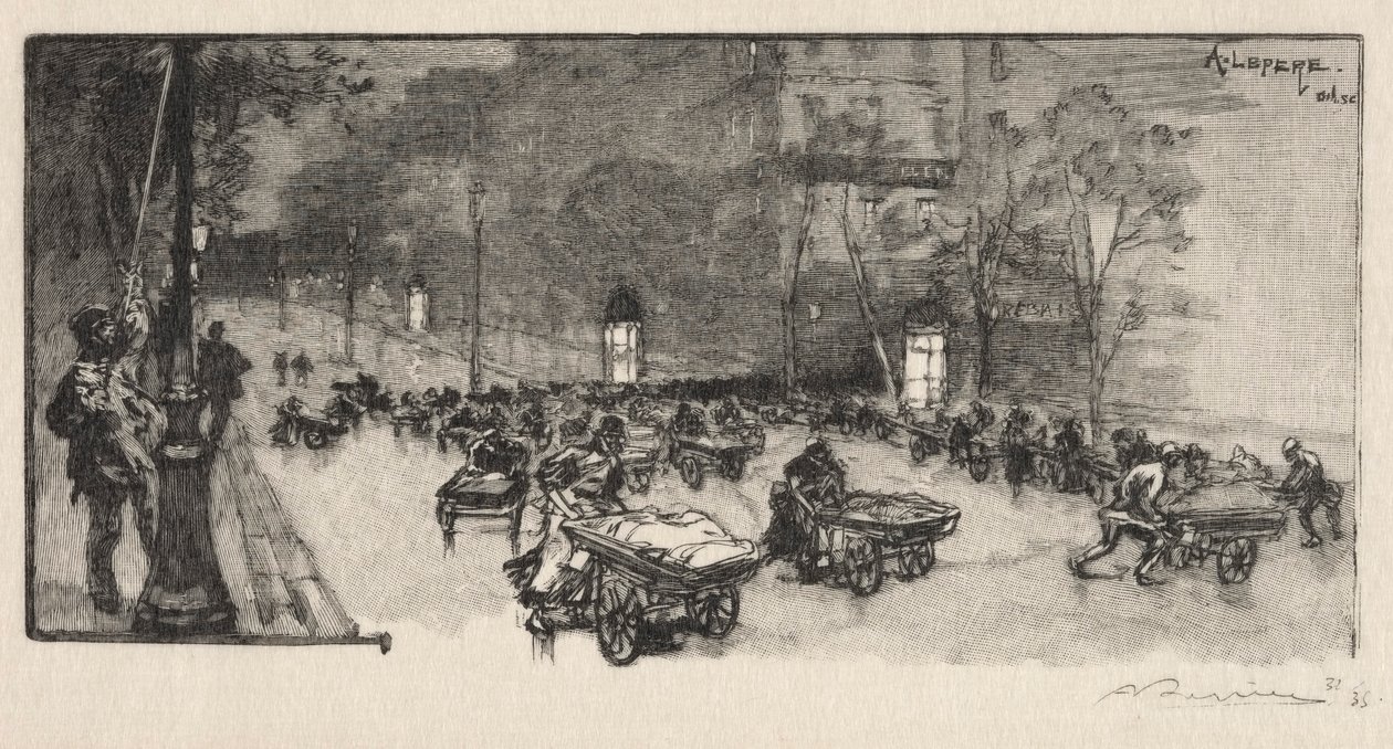 Le Boulevard, au coin du Faubourg Montmartre - Auguste Louis Lepère