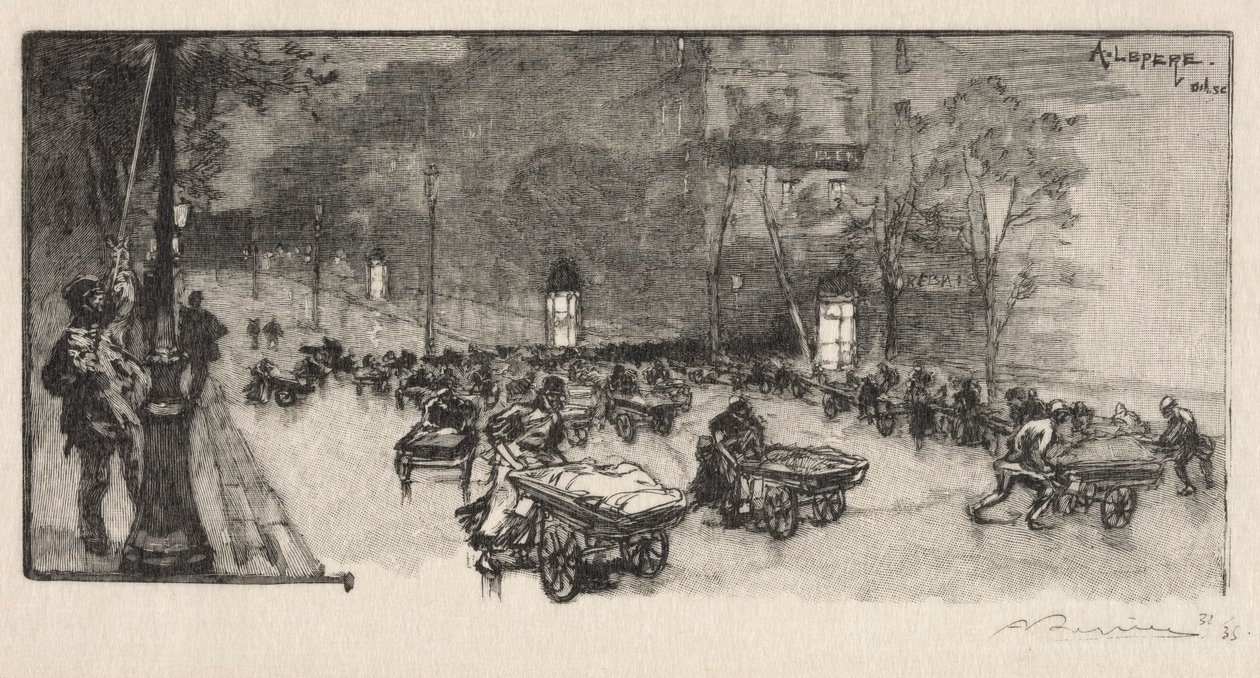 Le Boulevard, au coin du Faubourg Montmartre - Auguste Louis Lepère