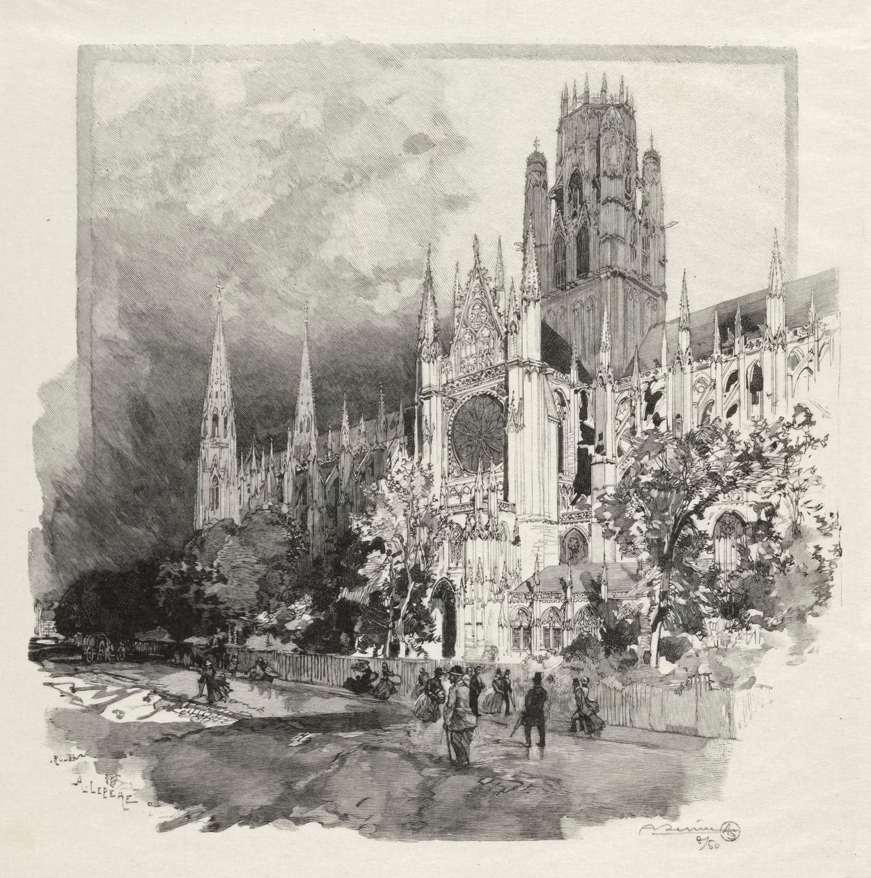 Rouen Illustré: Église Saint Ouen - Auguste Louis Lepère