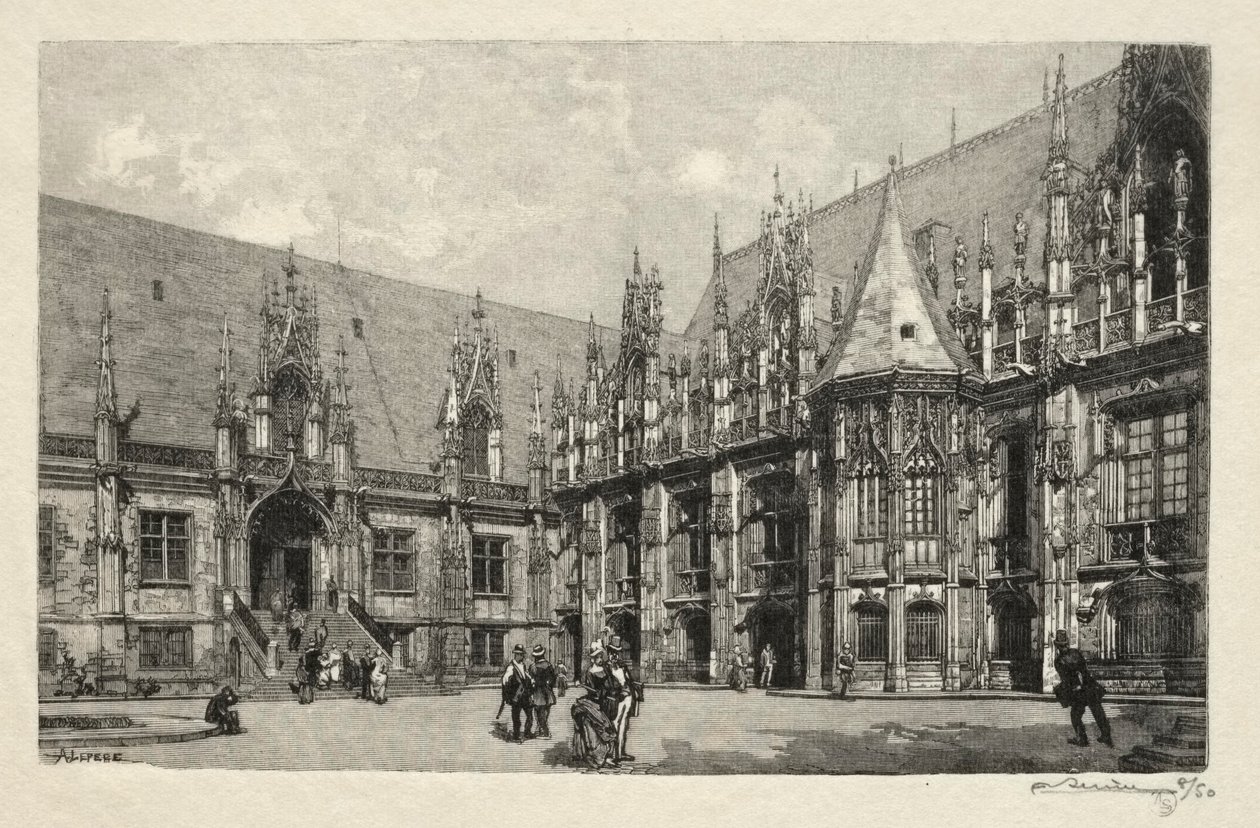 Rouen Illustré: Le Palais de Justice, 1896 - Auguste Louis Lepère