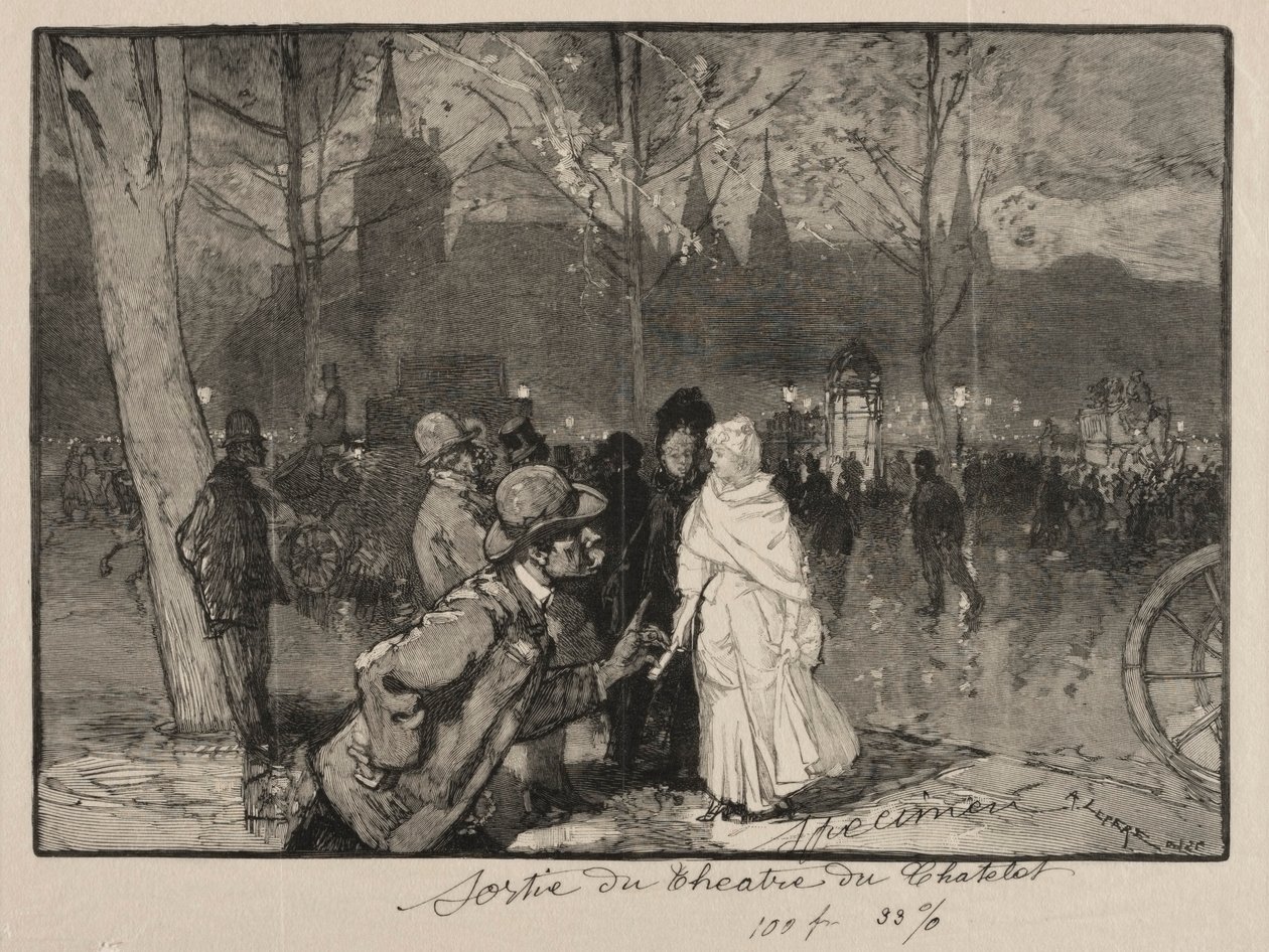 Sortie du Théâtre du Châtelet - Auguste Louis Lepère