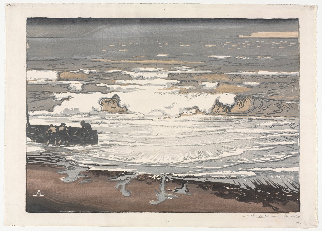 Les vagues déferlantes, marée de septembre 1901, 1901 - Auguste Louis Lepère