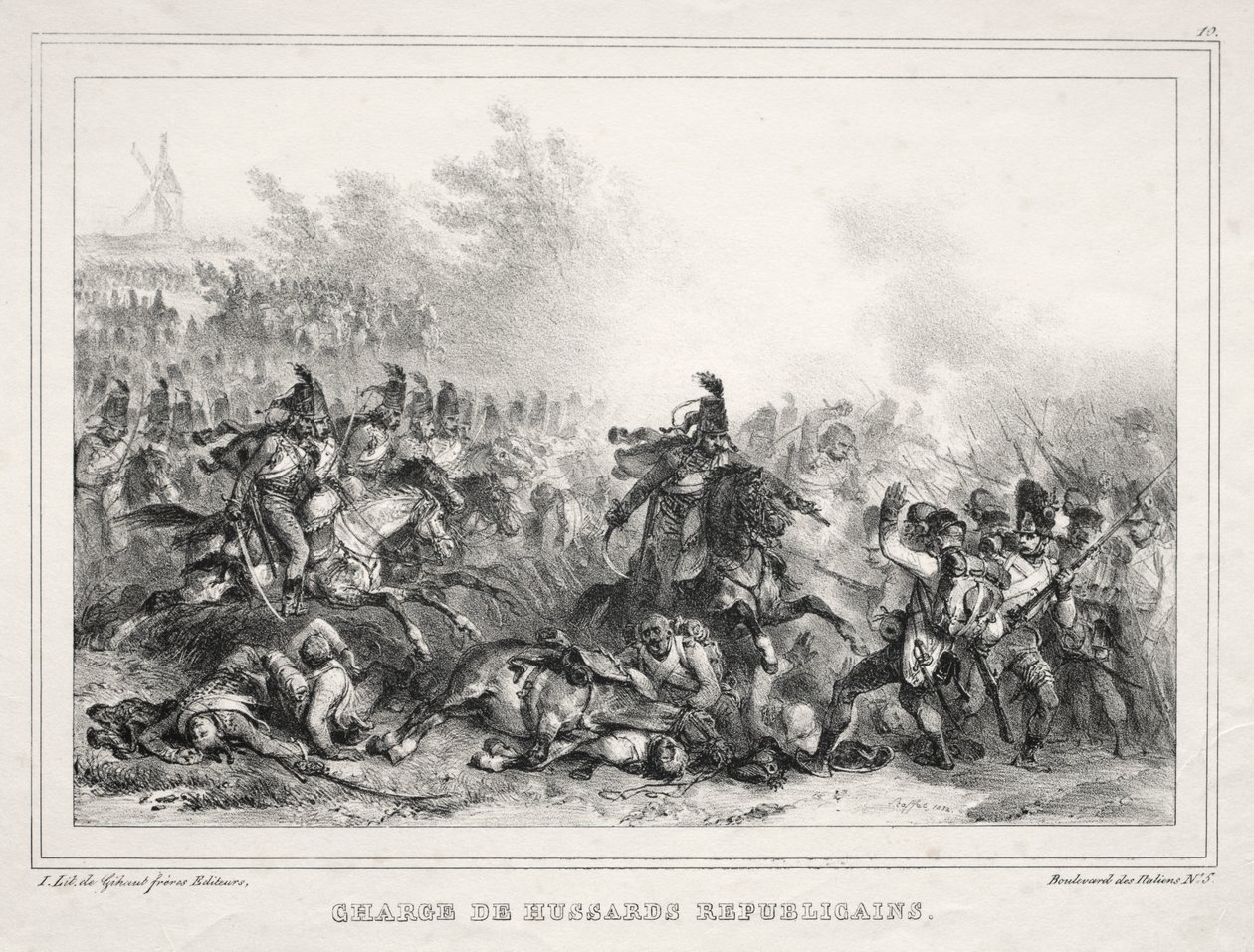 Album pour 1833: Charge de Hussards Républicains - Auguste Raffet