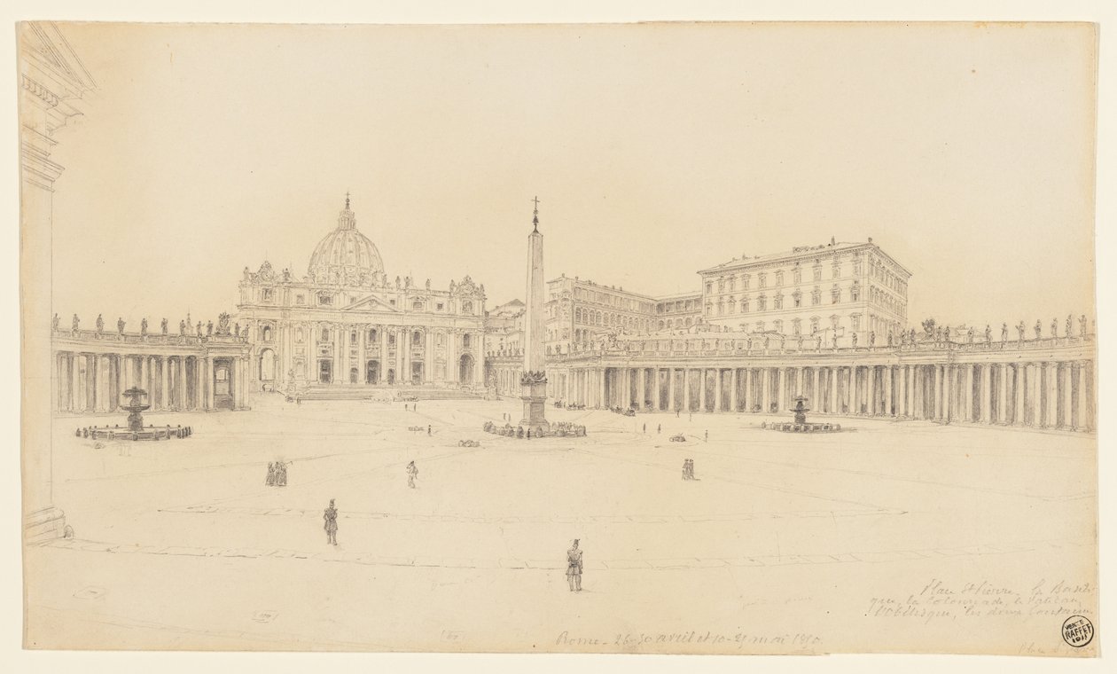 Vue de la place Saint-Pierre, Rome - Auguste Raffet