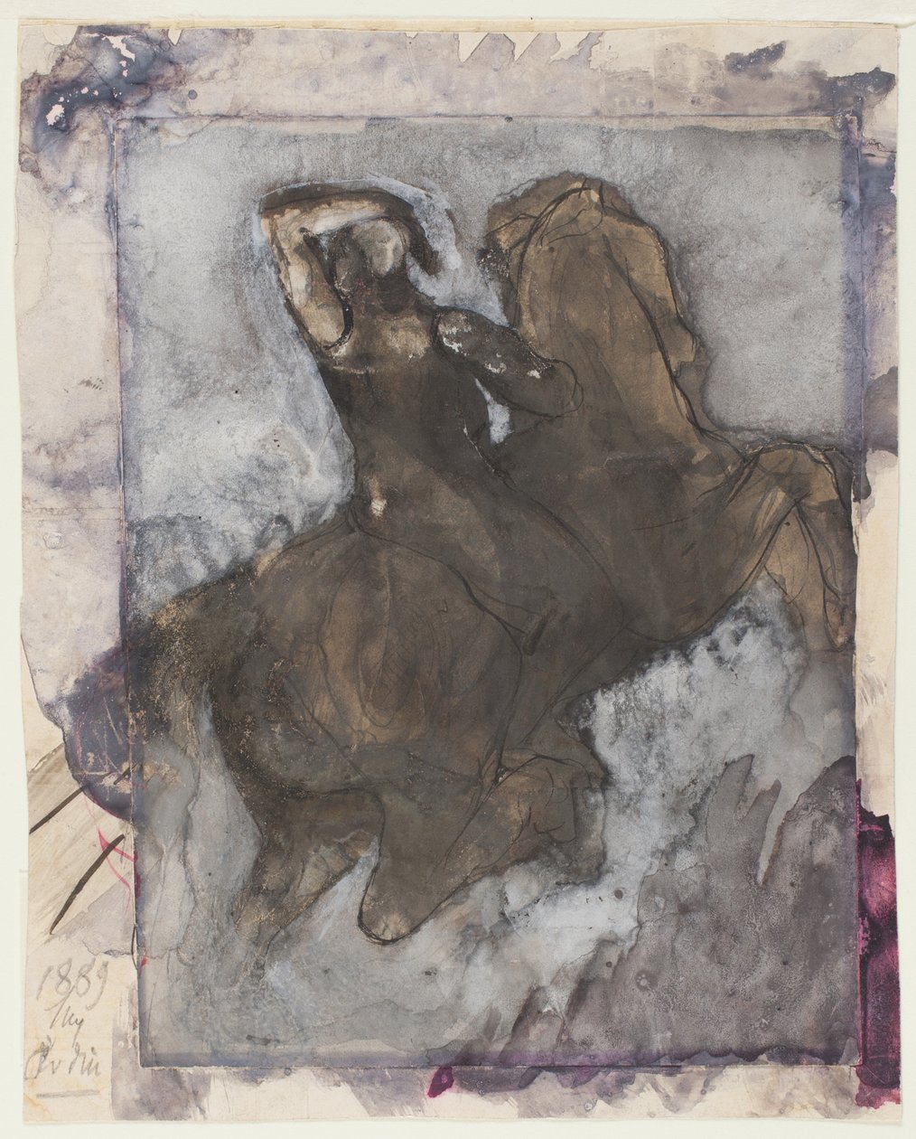 Cavalier (recto) ; Cheval et cavalier (verso) - Auguste Rodin