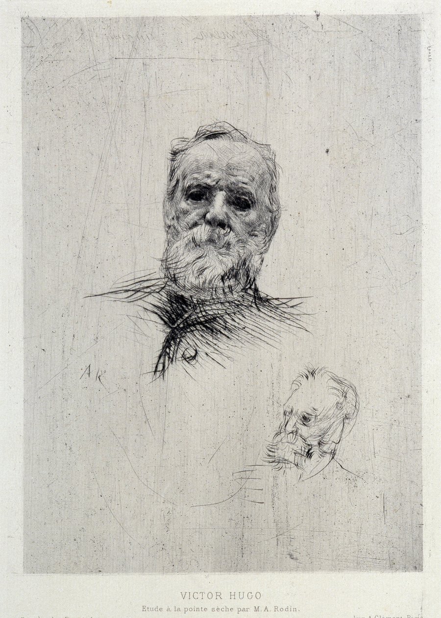 Portrait de Victor Hugo (1802-1885), illustration de La Gazette des beaux-arts - Auguste Rodin