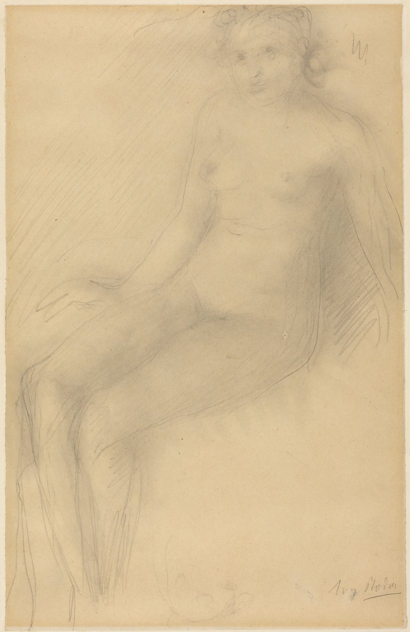 Nu féminin assis - Auguste Rodin