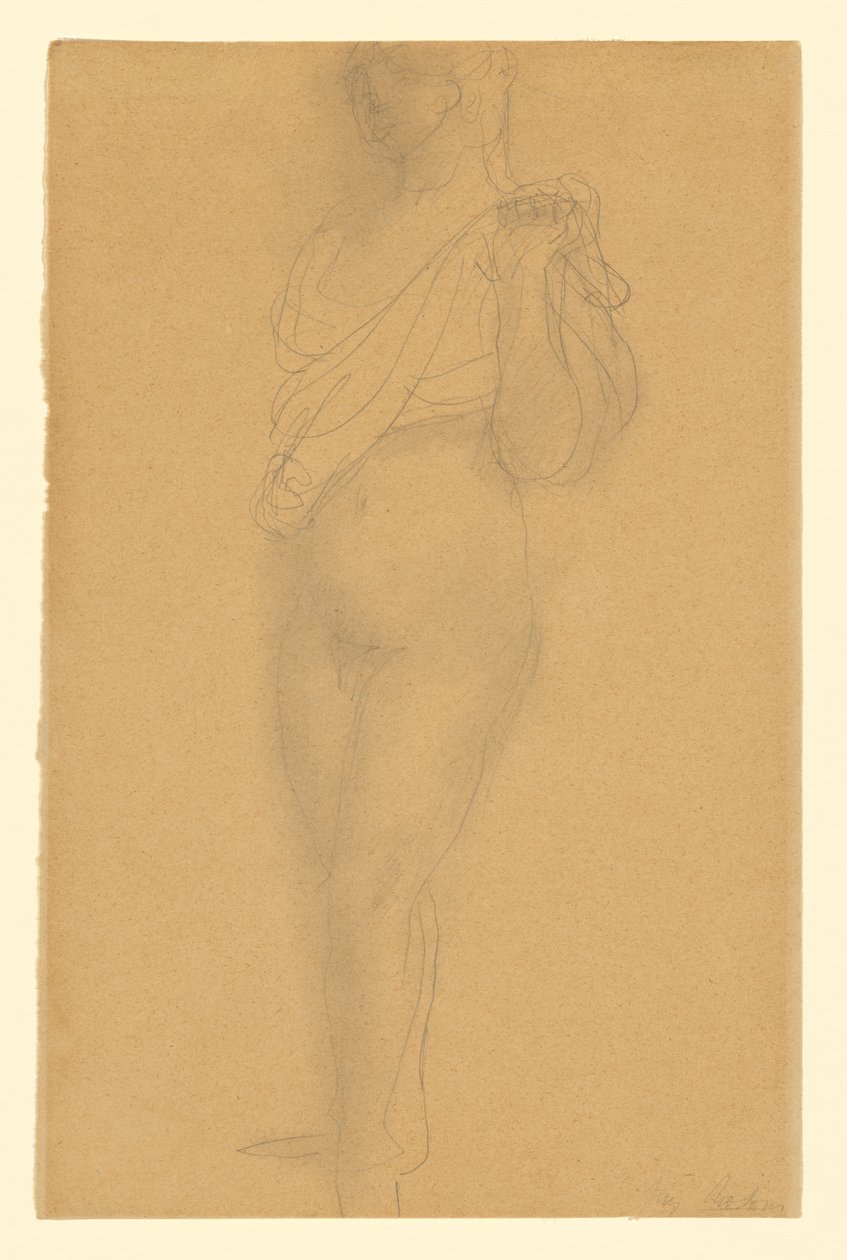 Studie eines Aktes mit Draperie - Auguste Rodin