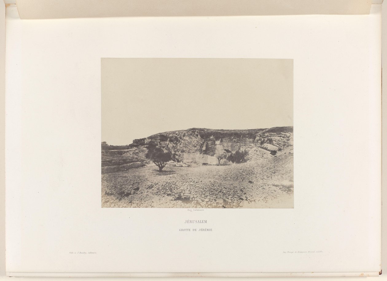 Vue sur la grotte de Jérémie, près de Jérusalem - Auguste Salzmann